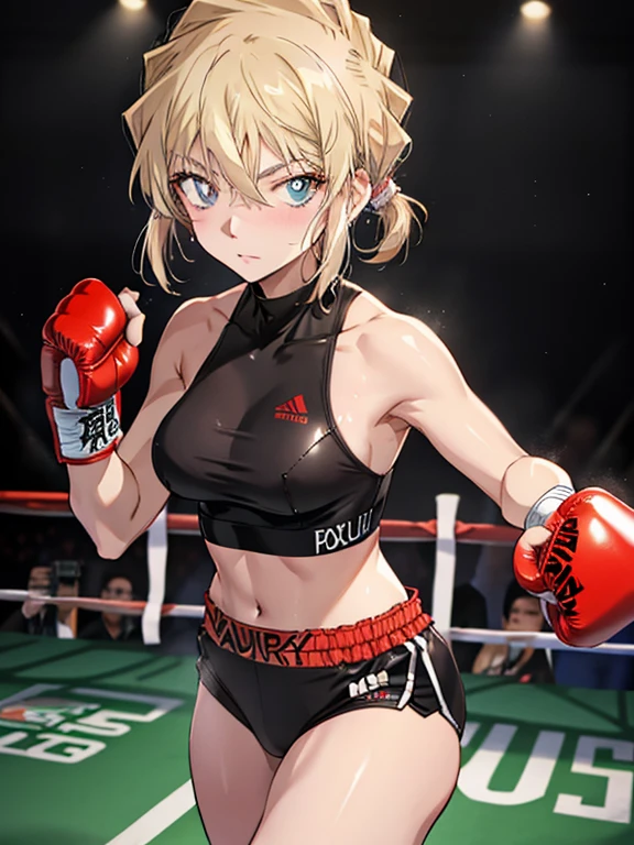 Ai Haibara, boxing、boxingグローブ:1.5、UHD, retina, masterpiece, ccurate, anatomically correct, textured skin, super detail, high details, high quality, best quality, highres, 4K