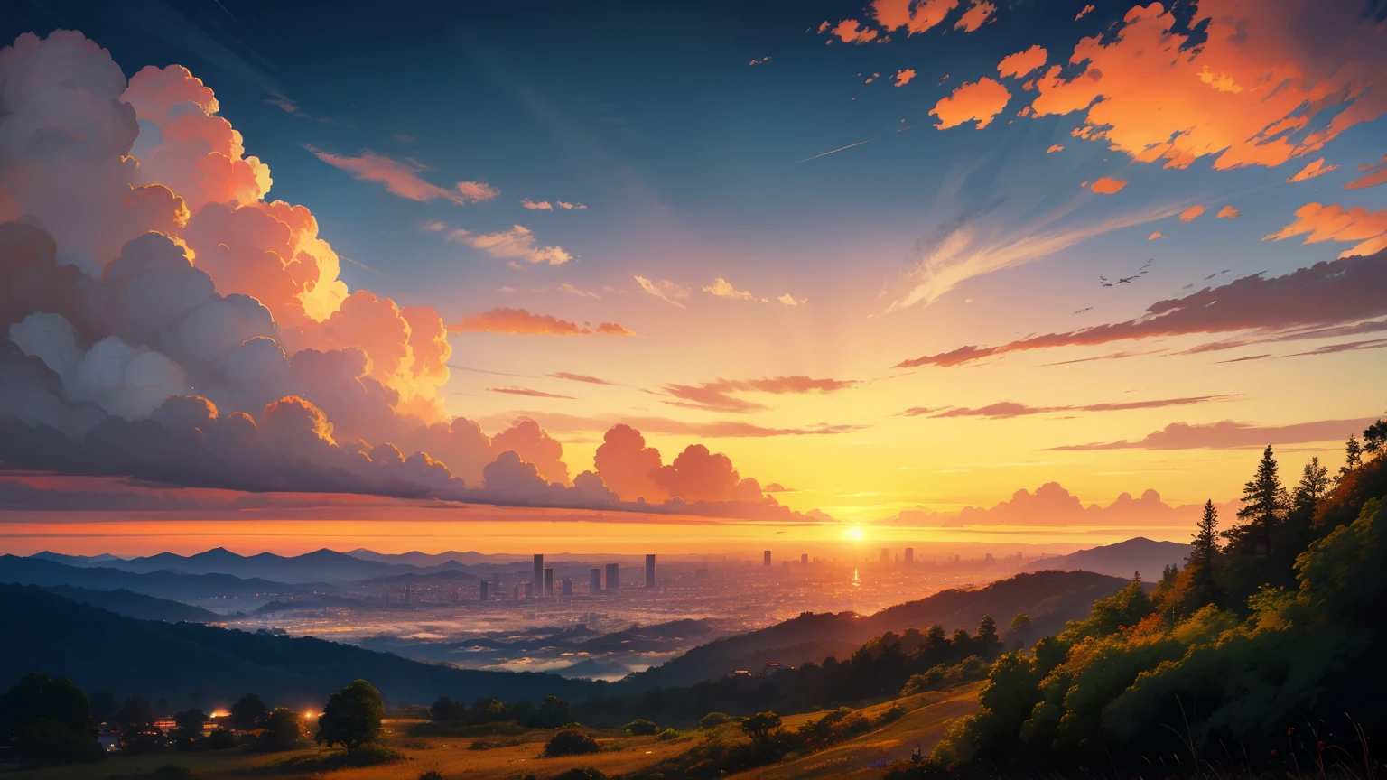 ((best quality)), ((masterpiece)), (detailed), (visually captivating image), (crystal-clear clarity), (4K resolution), (high definition), (meticulous detail), (vibrant colors), (HD quality), The air was thick with anticipation and a palpable sense of unease as the sun began its slow descent towards the horizon. The sky, a canvas of crimson and orange hues, painted the clouds with streaks of fire, as if they themselves were ablaze. Against this backdrop, the small town of Masai, nestled amidst the lush greenery of Johor, Malaysia, seemed to be holding its breath. Its inhabitants, a mix of Malays, Indians, and Chinese, went about their daily routines with an air of detachment, unaware of the events that were about to unfold.