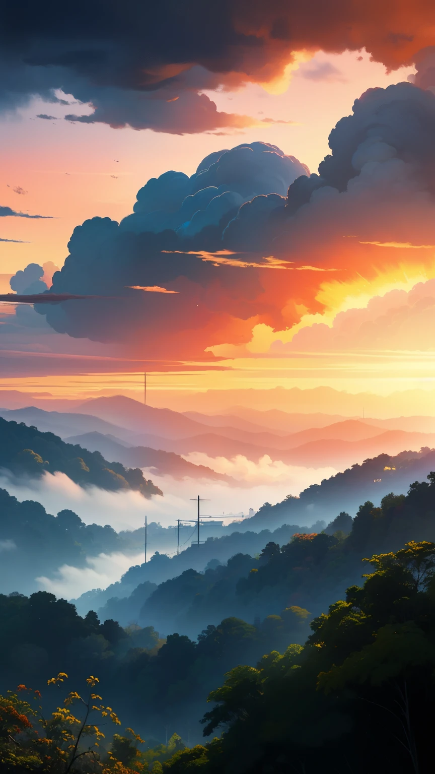 ((best quality)), ((masterpiece)), (detailed), (visually captivating image), (crystal-clear clarity), (4K resolution), (high definition), (meticulous detail), (vibrant colors), (HD quality), The air was thick with anticipation and a palpable sense of unease as the sun began its slow descent towards the horizon. The sky, a canvas of crimson and orange hues, painted the clouds with streaks of fire, as if they themselves were ablaze. Against this backdrop, the small town of Masai, nestled amidst the lush greenery of Johor, Malaysia, seemed to be holding its breath. Its inhabitants, a mix of Malays, Indians, and Chinese, went about their daily routines with an air of detachment, unaware of the events that were about to unfold.