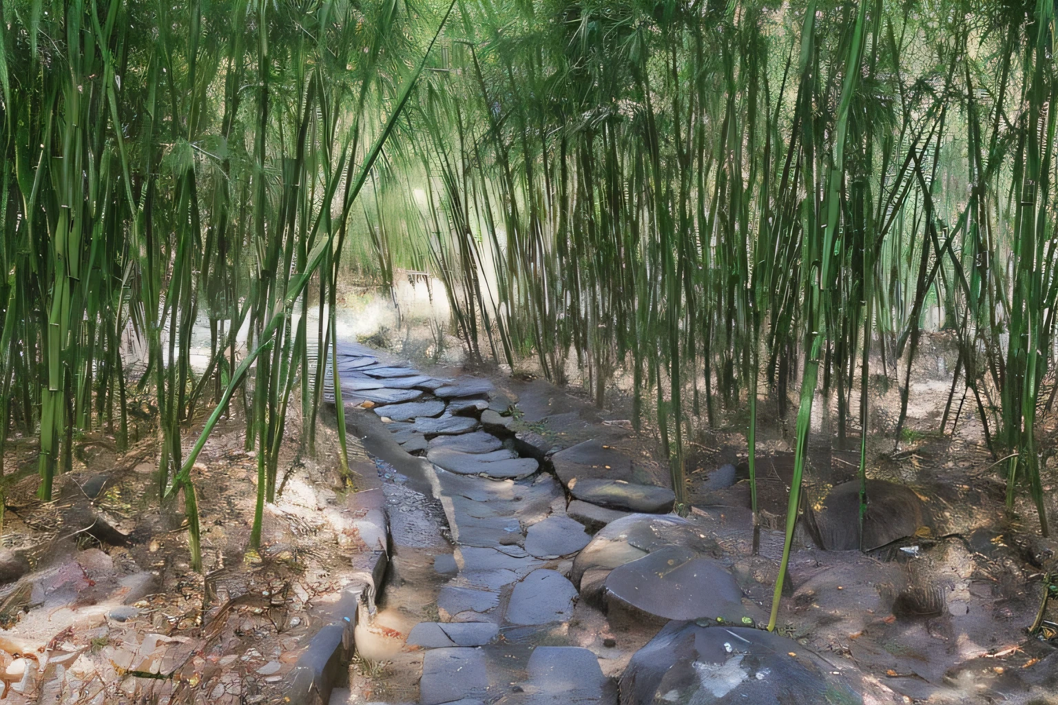 Bamboo Forest Stone Road