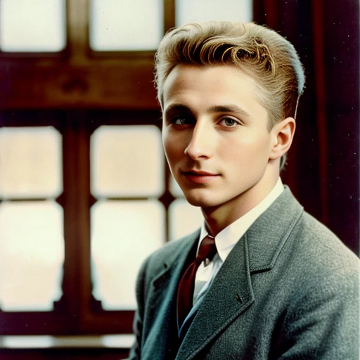 photo with color of a beautiful man Abramowicz image with color