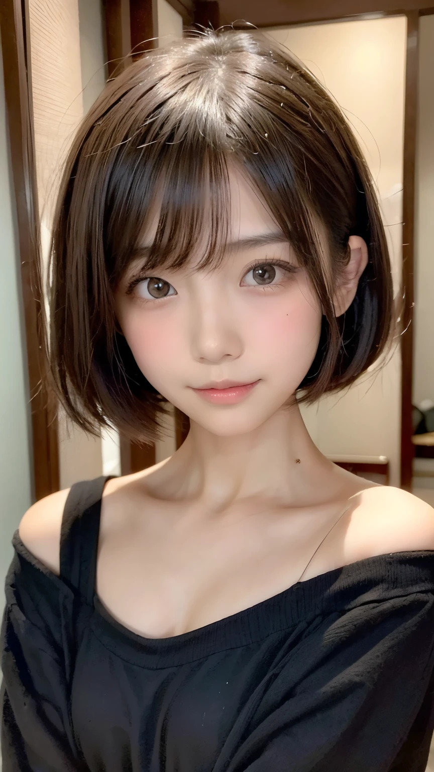 ( best quality:1.5), 1girl, solo,short hair, round face, Japanese, 