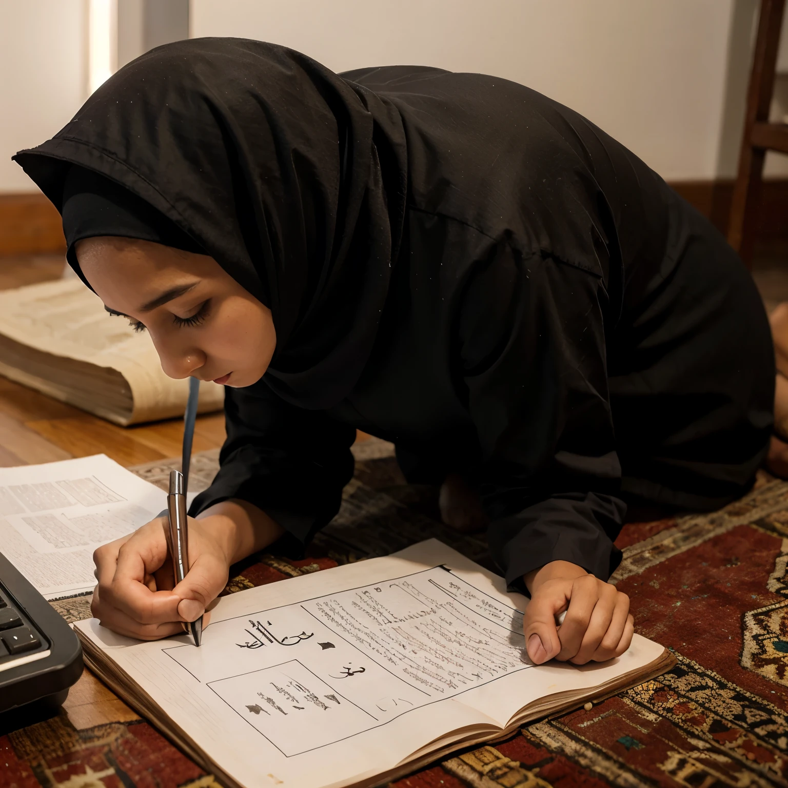 A Muslim cat studying...and "BUET" is written Infront of him