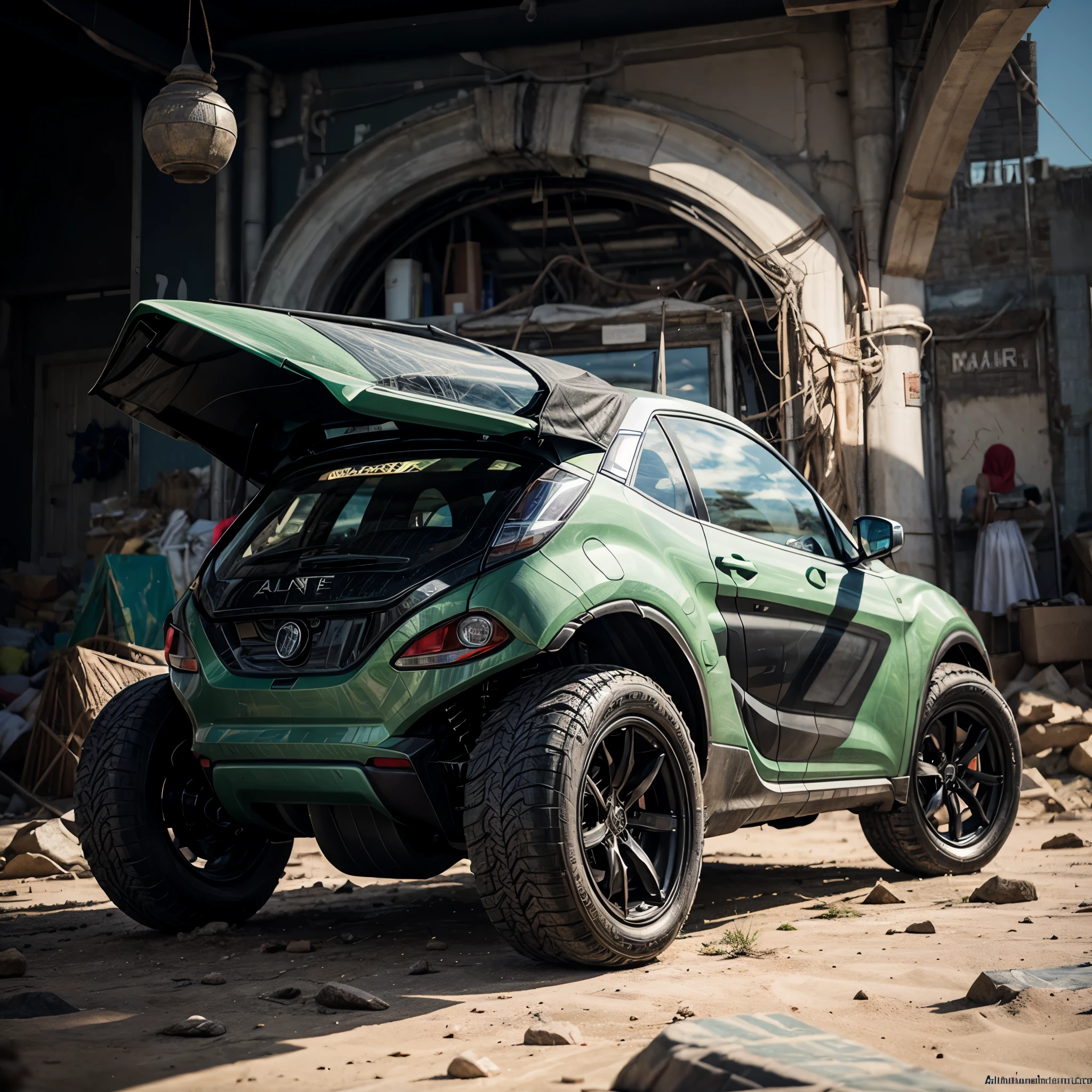 Mais detalhes, imagem altamente detalhada, carro em marte