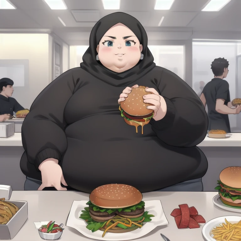 obese Ronaldo cutting burger in Tehran