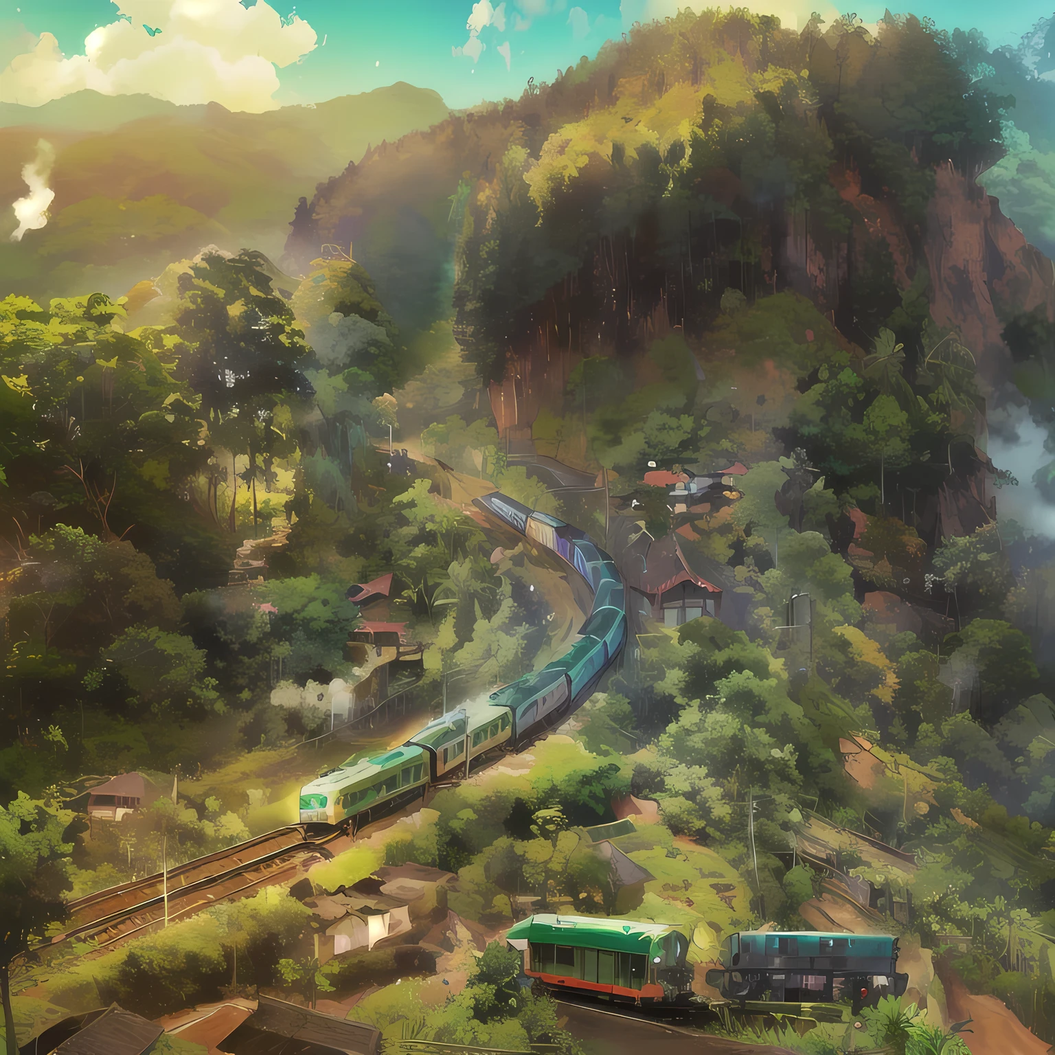arafed train on a track in the middle of a lush green valley, sri lankan landscape, sri lanka, stunning scenery, breath taking, on a jungle forest train track, beautiful scenery, very beautiful scenery, breathtaking scenery, traveling through the mountains, lush scenery, very very beautiful scenery, mountainous jungle setting, amazing beauty, beautiful environment, incredibly beautiful