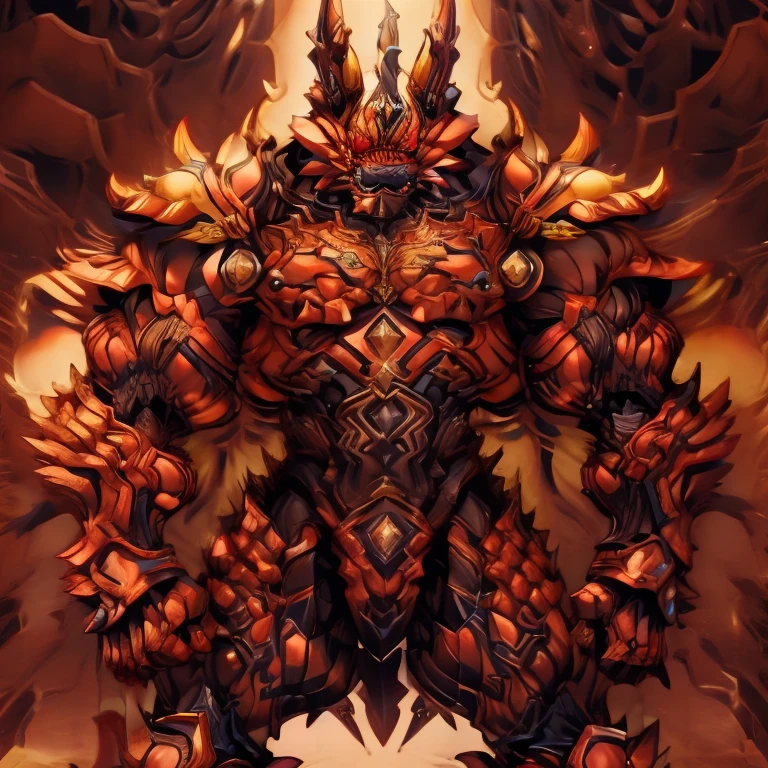 (masterpiece, best quality, detailed:1.2) (Pokémon) detailed full body, incineroar, full body, Furry Heroes, The main color is yellow, sparkling skin, Vibrant colors, 4K, GOLD armor, Its full plate armor emphasizes the muscles. a knight's mechanical armor, glowing wide and heavy armor, Gigantic incineroar, big muscle (pecs, triceps, traps) unusually developed muscular body, body full of huge muscles. showing off muscles, pectorales enormes. Exaggeratedly huge muscles. Gigachad Muscular, whole body shines like metal. He wears a black cloak on his back. The cloak is so long that it touches the ground, futuristic city,