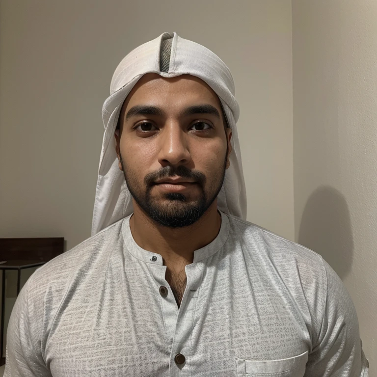 homem arabe, muscoloso, com barba, de aproximadamente 20 anos 