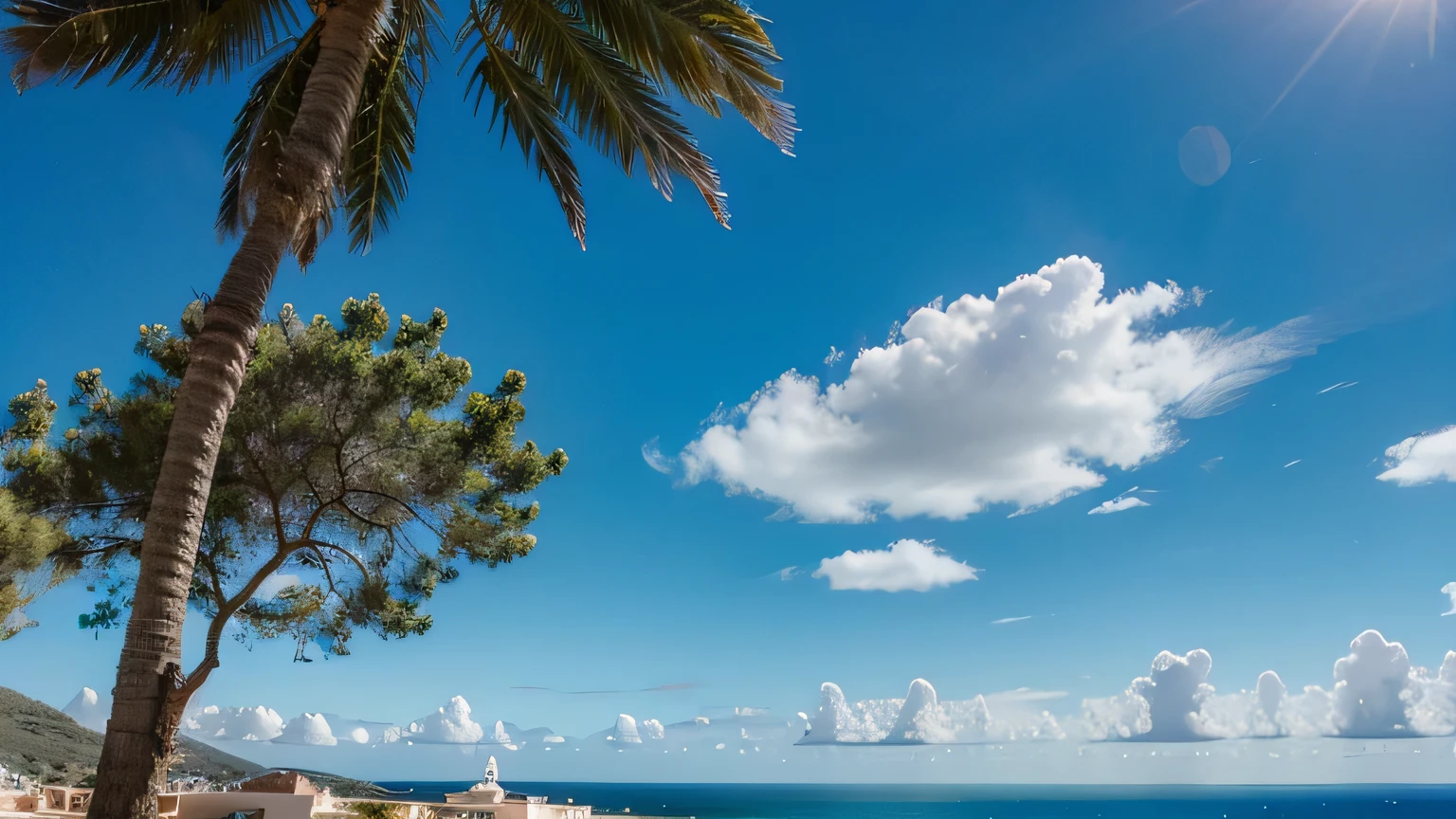 Bright blue Ibiza sky 