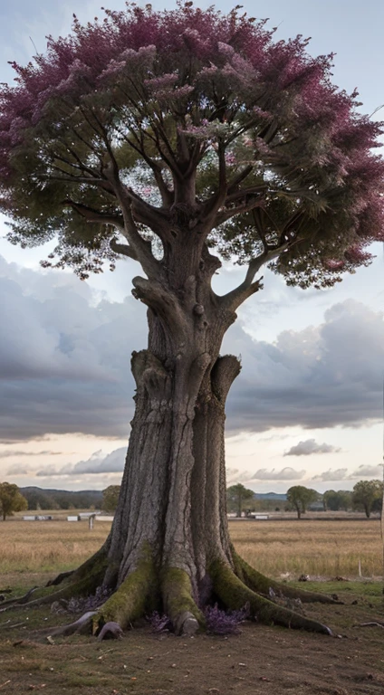 a magical tree with purple leafs