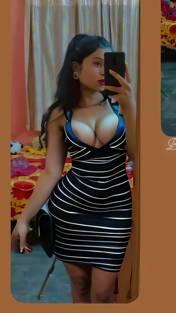Busty babe, sexy tight dress