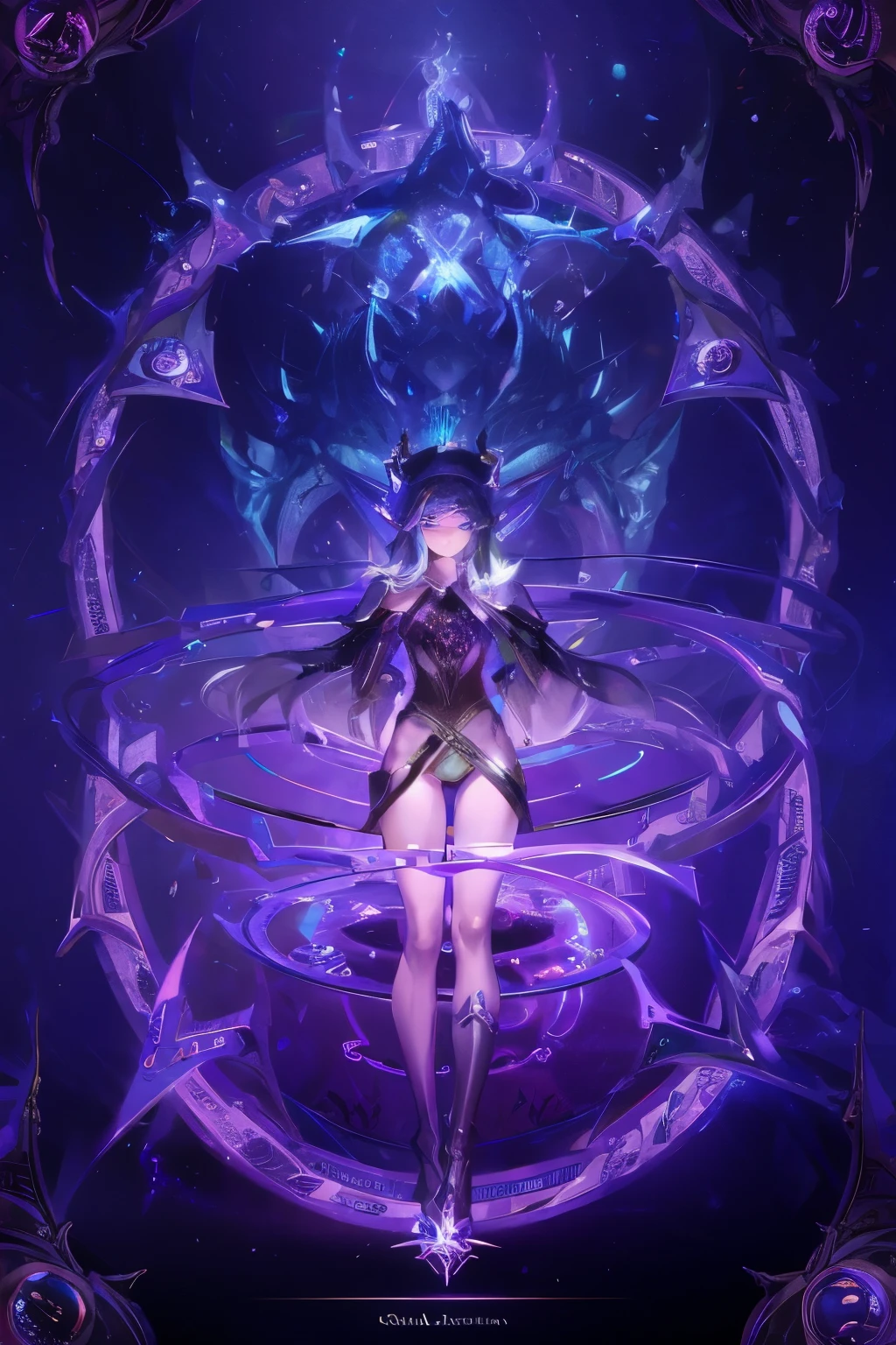 Symmetrical Tarot concept art by Danaham (Very provocative)+ Elf Queen Dress Up, Lovecraft Madness Theme, author:Lee Bursten, Tarot 512, 8k, High Detail, Wheels within wheels