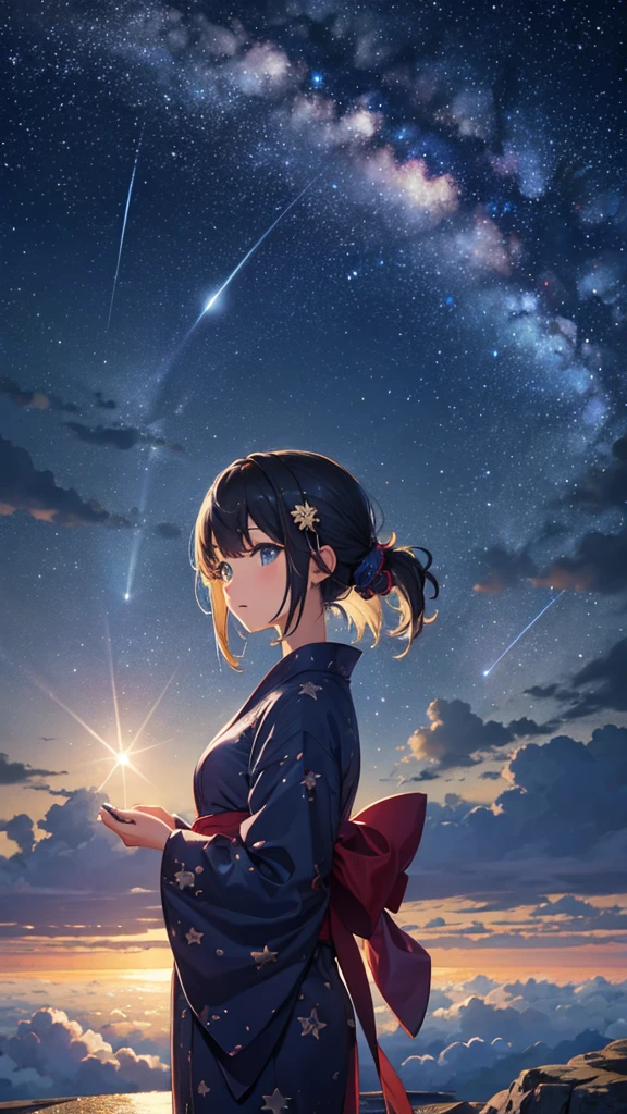 Landscape Photography、wallpaper、Starry Sky、Meteorilky way、Yukata Girl