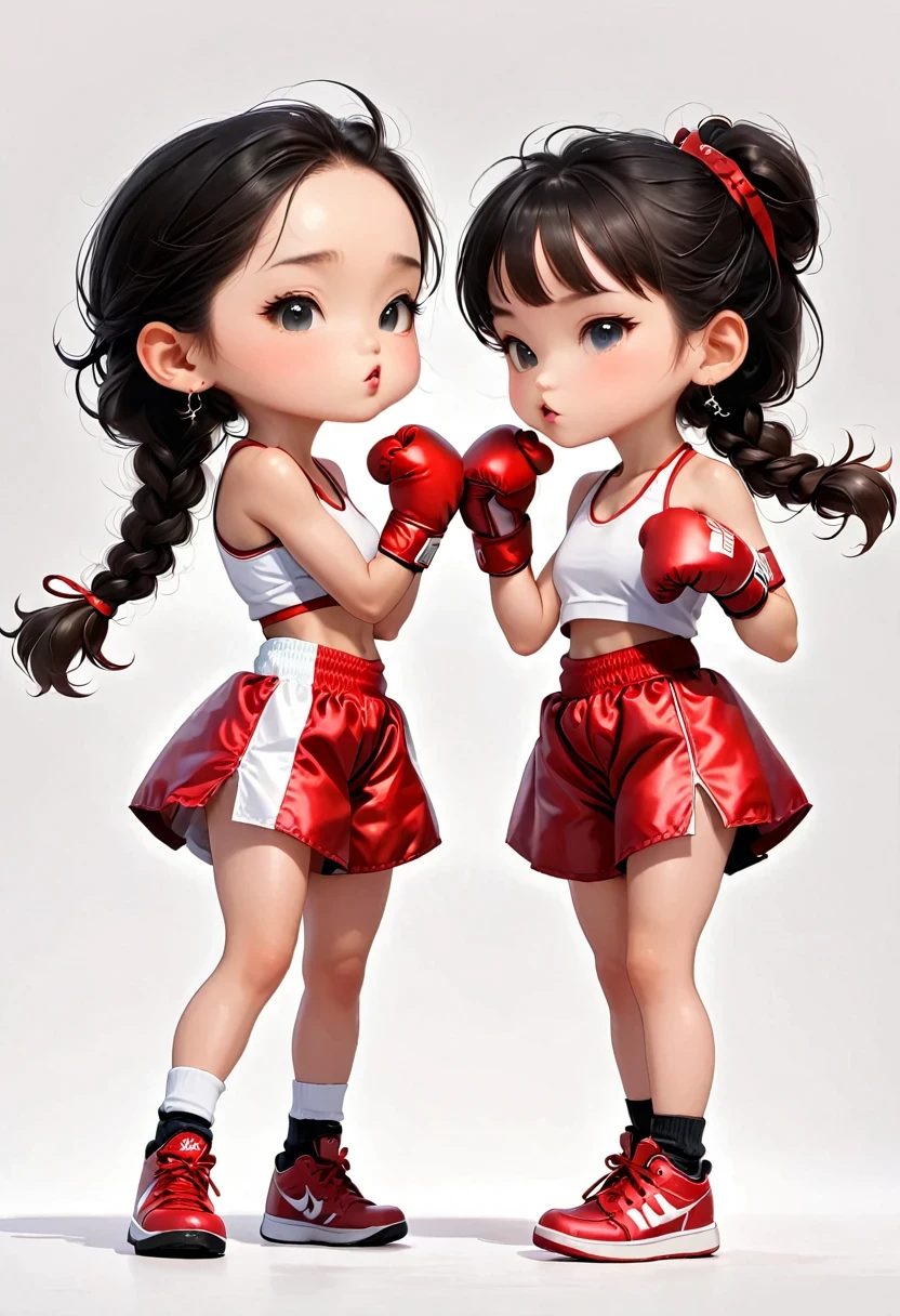 Boxing Match,Naughty Girls,Minimalism,Simple background,Moe,cute,Naughty,Funny