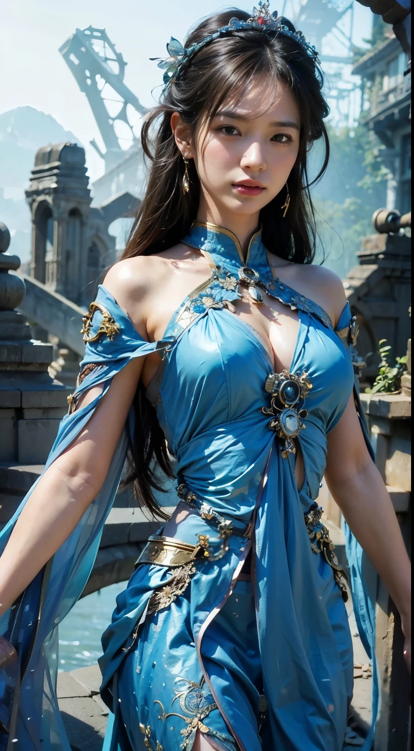 (masterpiece, best quality:1.2), (8k uhd, 16k, 32k, ultra high res), (photorealistic:1.37), (RAW photo), ultimate-realistic, ultimate-realistic details, ultimate-realistic texture, ultimate-intricate details, ultimate-realistic lighting, ultimate-realistic shadow, 1 japanese girl, ultimate-cute face, ultimate-RAW skin, ultimate-realistic eyes, (mechanical:1.4), (armor), full body, wide shot