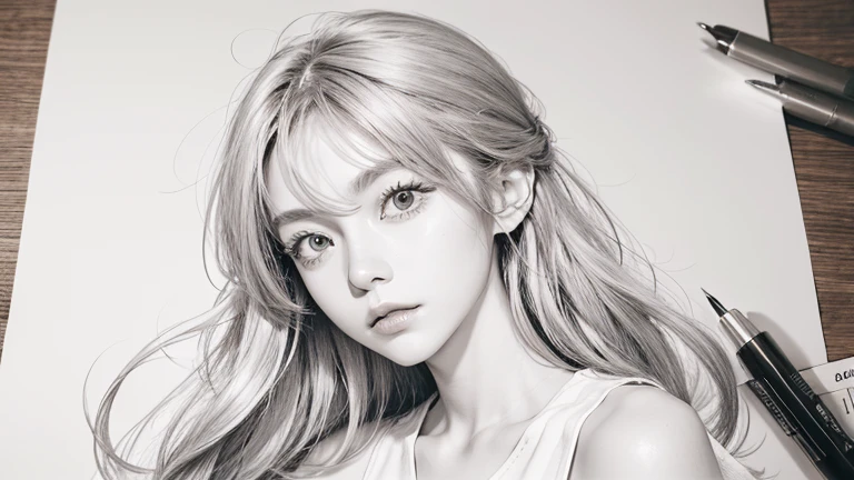 Line art, Unfinished sketch, No sleeve,