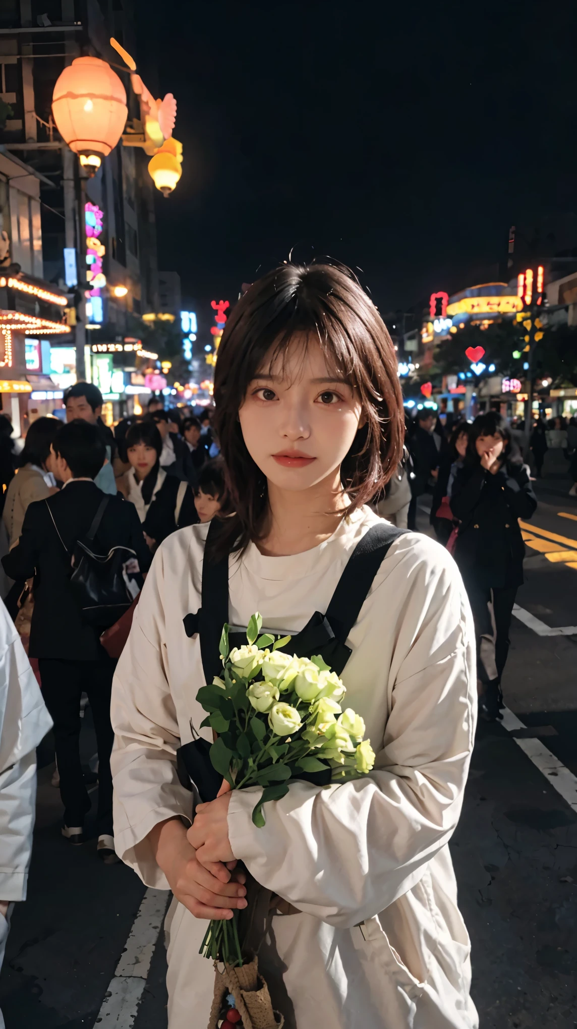 (8k, highest quality, masterpiece: 1.4), Super detailed, highest quality, Ultra-high resolution, Depth of written boundary,Ultra-Realistic Capture,(Very detailed,High definition 16K), Realistic eyes, Beautiful fine details, (Realistic Skin), Golden Ratio, Delicate eyes, cute, girl, short hair, Pink Hair, Standing in the middle of the city, (Daytime lights:1.4), skyscraper, Face Light(illumination), In the heart of the city, Bustling, Street, In the crowd, Miyuki, Heavenly Light, Theme park, Light of the sun, Daytime,bathe in the sunset