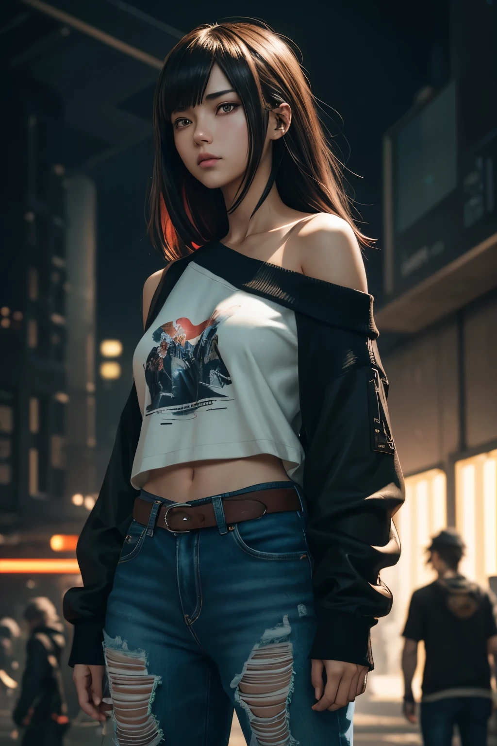 Mulher cabelo longo preto, Moleton Marrom, mochila marrom, jean pants, Forest destroyed, Hyper realistic cinematic lighting super details skin texture is a lot of detail, chovendo, chuva intensa, noite, survival, destruction, 8k, Ultra HD | |