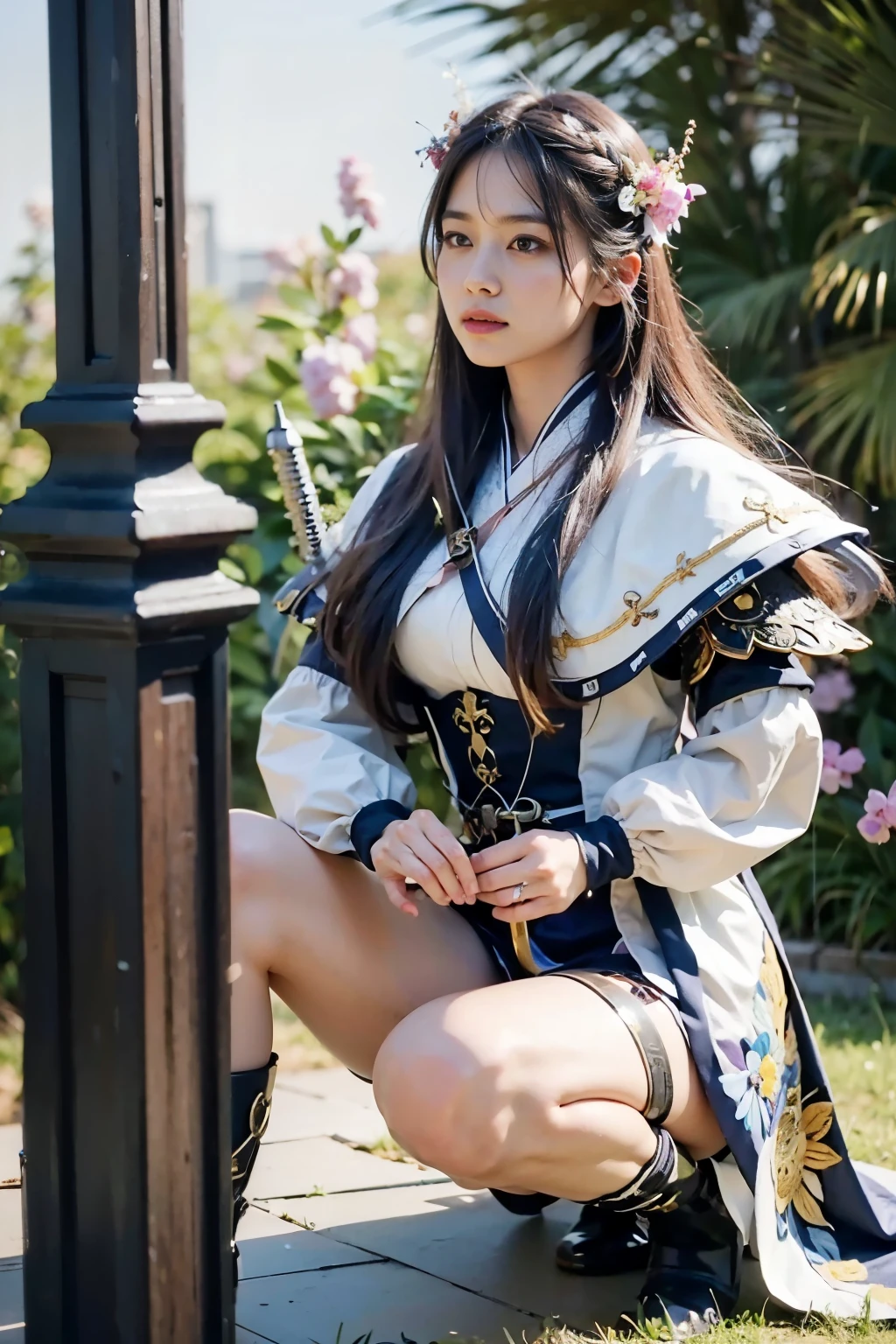 (masterpiece, best quality:1.2), (8k uhd, 16k, 32k, ultra high res), (photorealistic:1.37), (RAW photo), ultimate-realistic, ultimate-realistic details, ultimate-realistic texture, ultimate-intricate details, ultimate-realistic lighting, ultimate-realistic shadow, 1 japanese girl, ultimate-cute face, ultimate-RAW skin, ultimate-realistic eyes, (mechanical:1.4), (armor), full body, wide shot