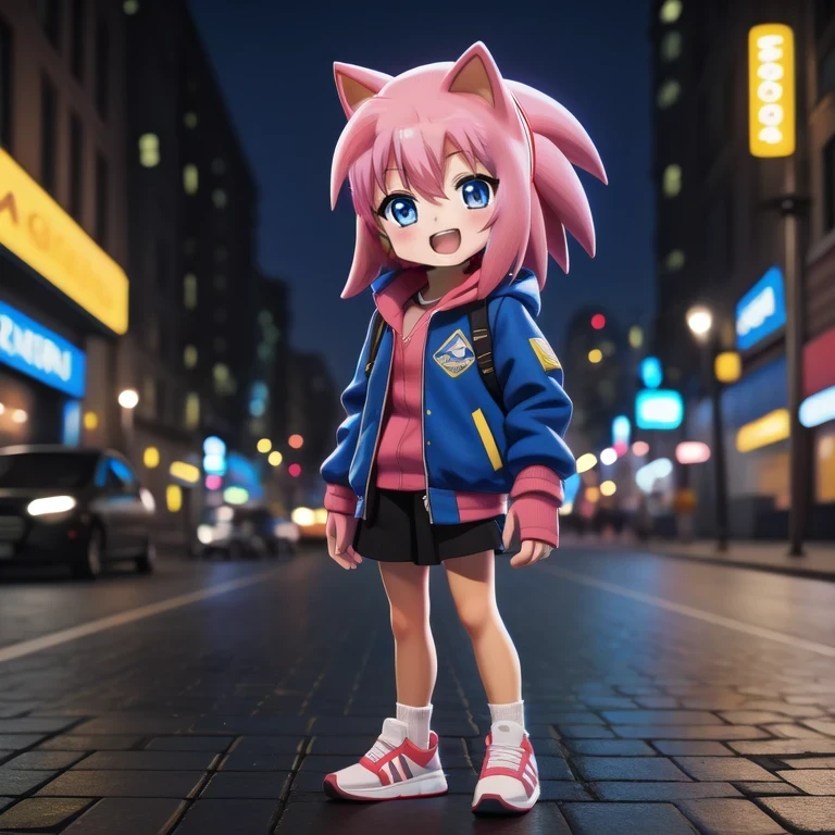 anime woman happy