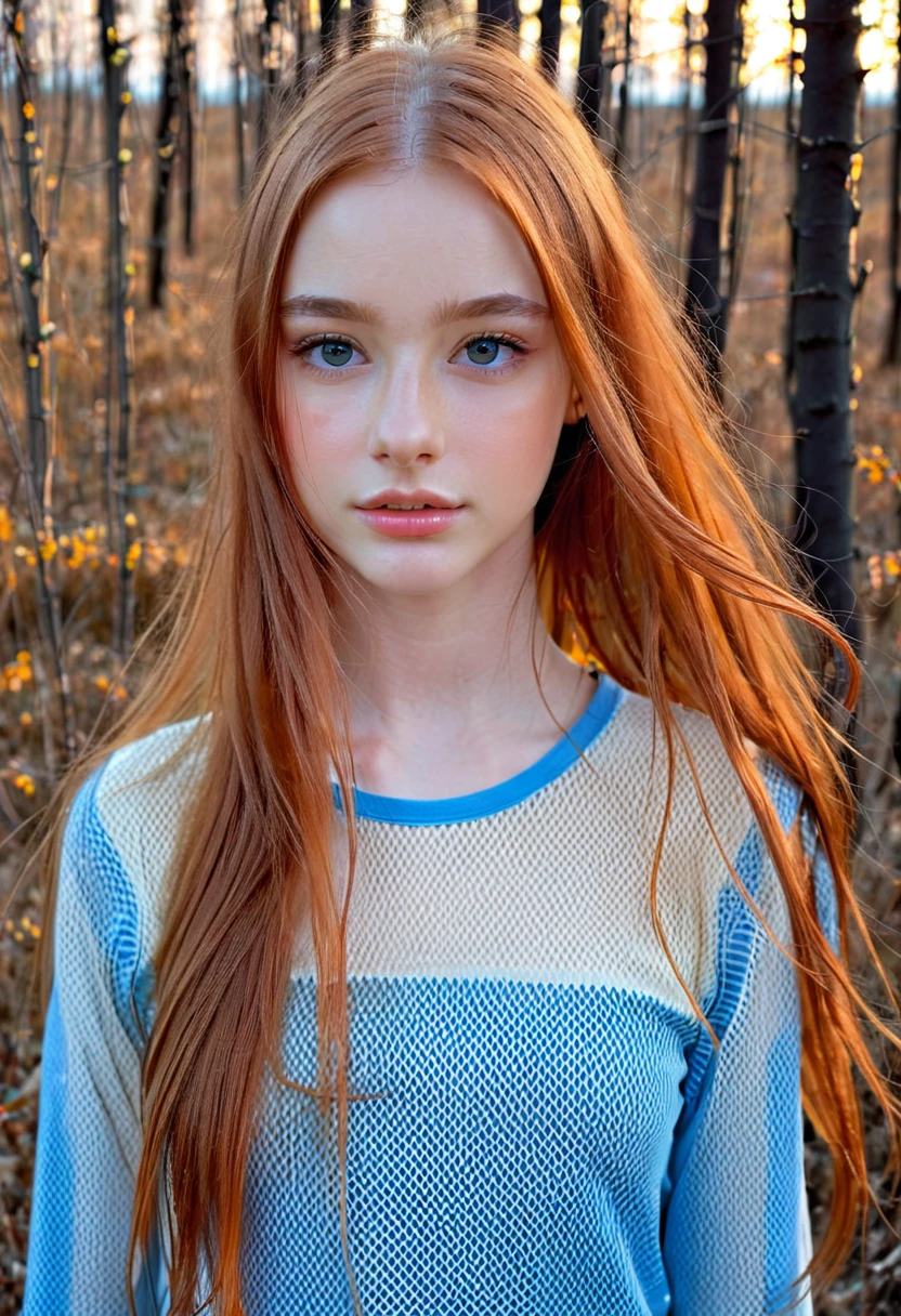 solo, very detailed, detailed face, very long hair, picture of a beautiful young woman, dasha_taran, sfw, ((natural orange hair)), beautiful natural blue eyes, High Definition RAW Photography, 16k photography, (full body), standing