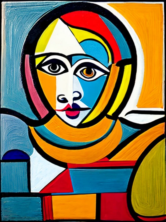 Expressing happiness, joy and excitement in Picasso's style