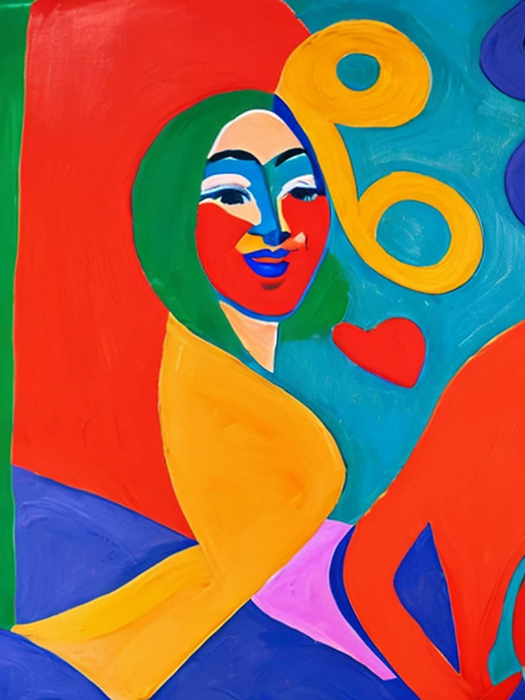Expressing happiness, joy and excitement in the style of Matisse