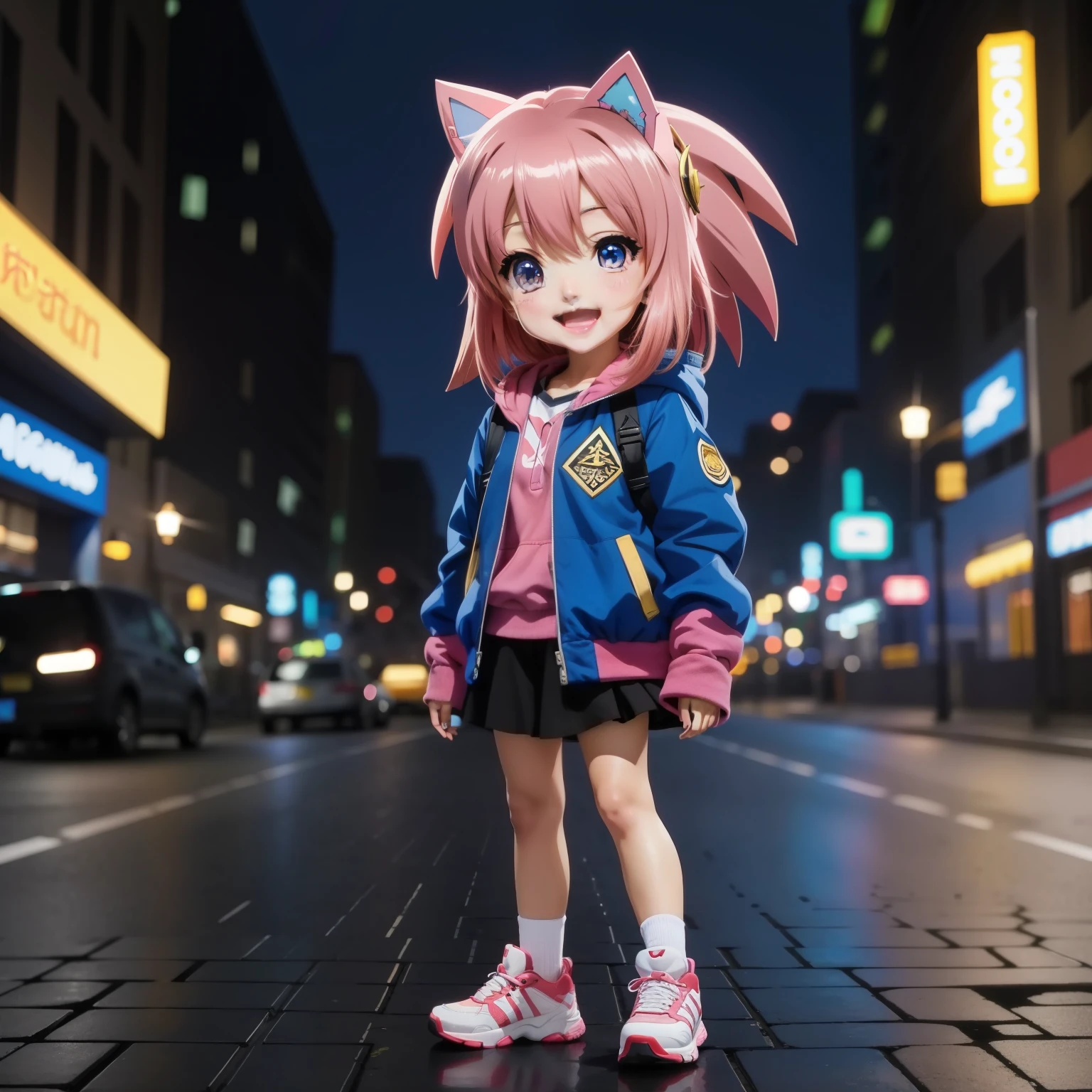 anime woman happy