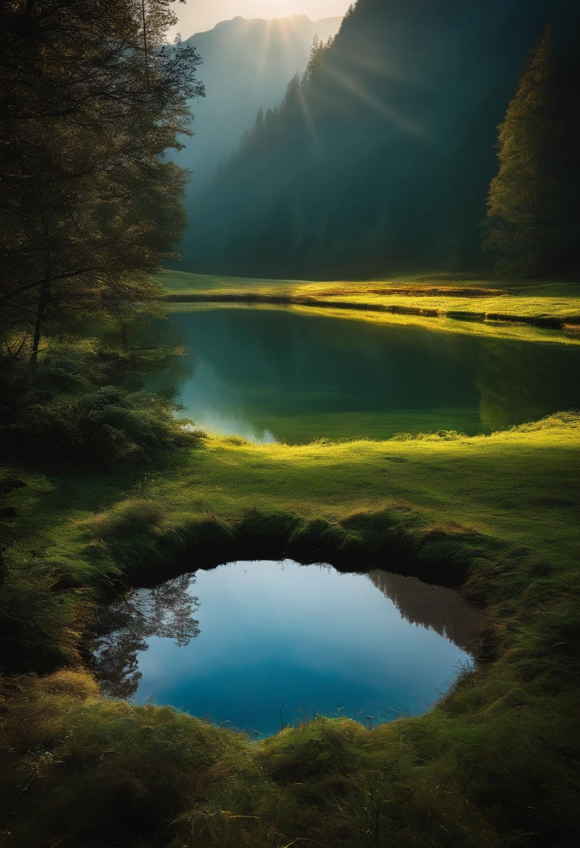 magic circle Shine on the surface of the water