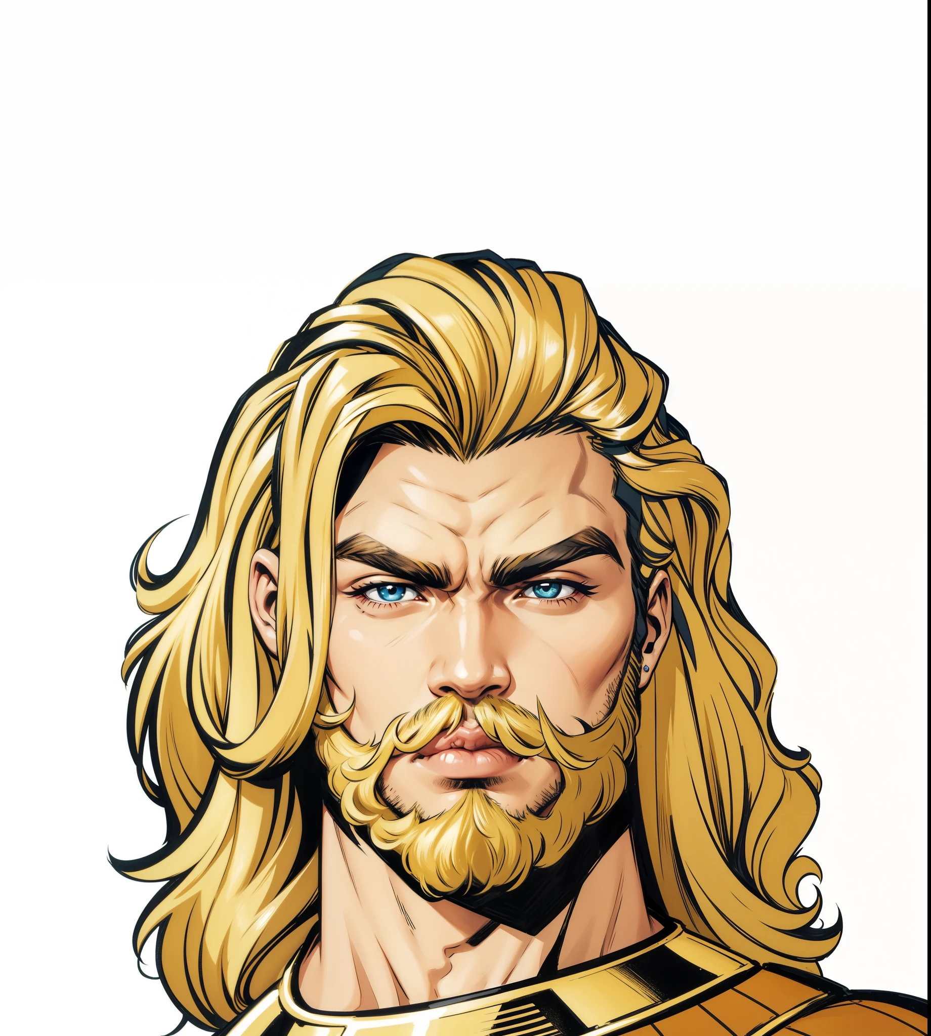 Aquamen, extremamente realista, Jason Momoa, roupas realista, Tridente de ouro, bonito, cabelo loiro, barba loira
