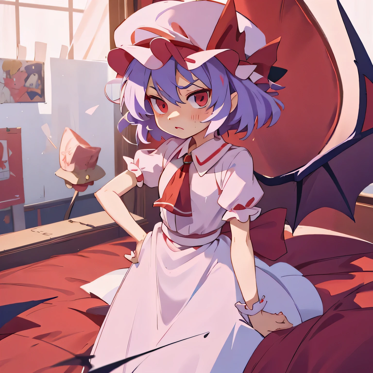 Remilia wearing a mob cap