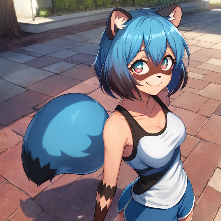 Meisterwerk,best quality,portrait of Michiru Kagemori ,Kunst von chaLksketch,volle Farbe, chaLk,Grobe Skizze, Michiru Kagemori, furry raccoon girl, 1 girl, Allein, mehrfarbige Augen, Raccoon ears, zweifarbiges Haar, (good quality, best quality), Body fur, tierische Nase, lange Haare, smile,
