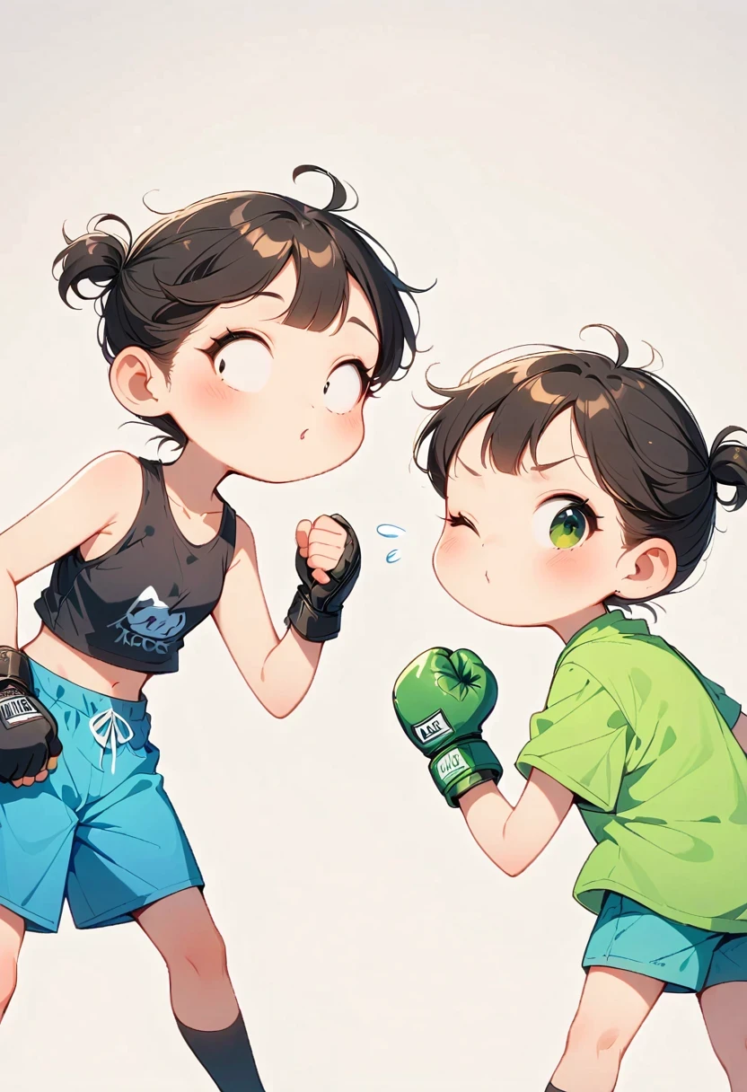 Boxing Match,Naughty Girls,Minimalism,Simple background,Moe,cute,Naughty,Funny