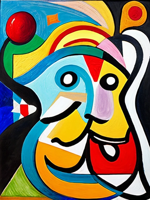 Expressing happiness, joy and excitement in Picasso's style