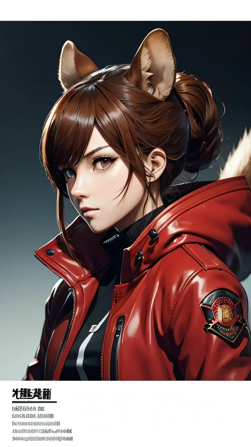 a close up of a person wearing a red jacket and a red jacket, official character art, made with anime painter studio, persona 5 art style wlop, character full body portrait, full body character portrait, detailed anime character art, character artwork, ( ( character concept art ) ), anime style character, official character illustration, range murata and artgerm, with squirrel ears, with 1 squirrel tail