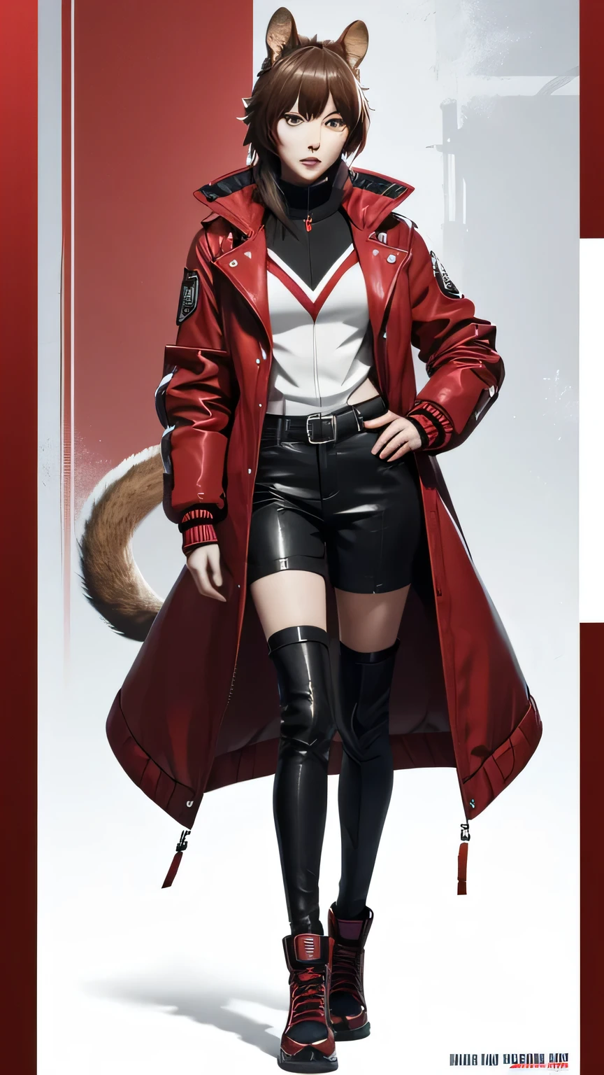 a close up of a person wearing a red jacket and a red jacket, official character art, made with anime painter studio, persona 5 art style wlop, character full body portrait, full body character portrait, detailed anime character art, character artwork, ( ( character concept art ) ), anime style character, official character illustration, range murata and artgerm, with squirrel ears, with 1 squirrel tail