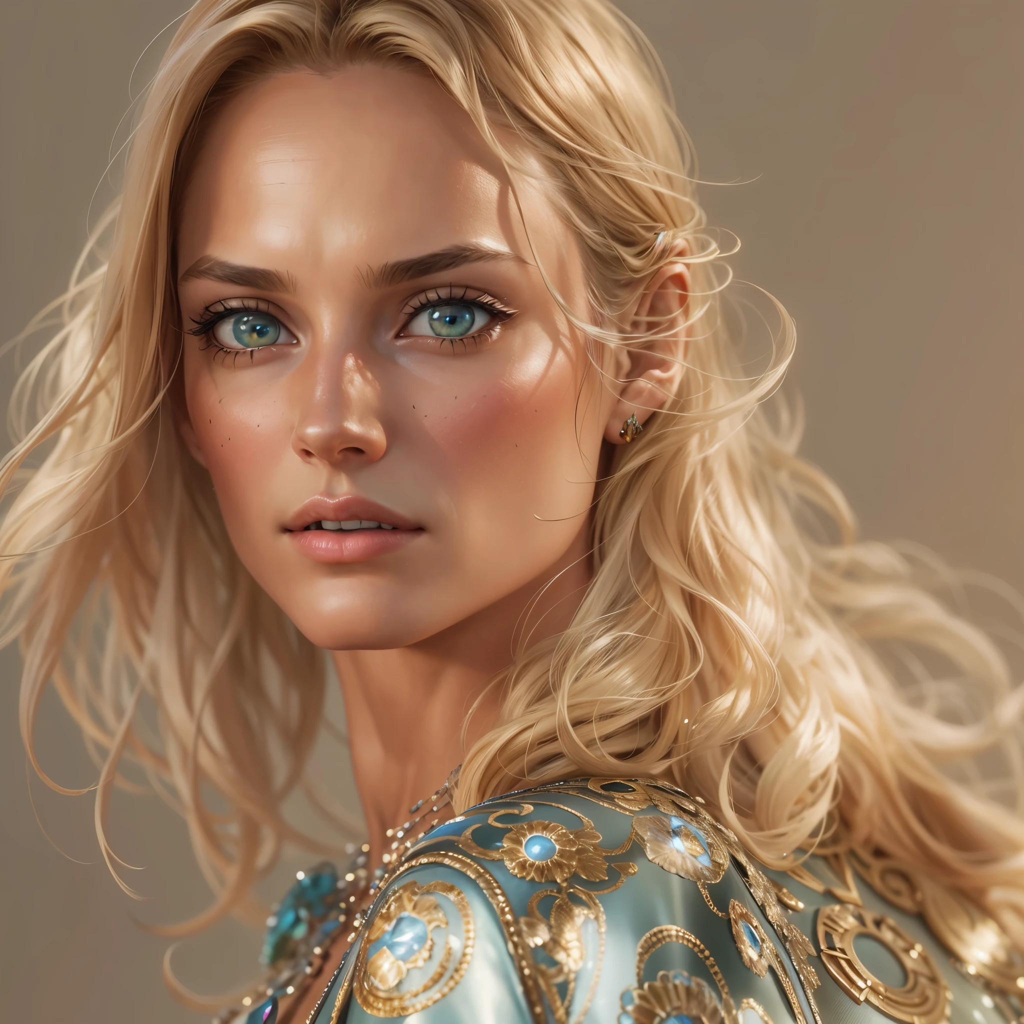 Amber Valletta is an American model and actress. Her physical characteristics are as follows: - **Height**: 1.77 cm - **Hair Color**: Blonde - **Eye Color**: Green She achieved supermodel status in the 1990s and worked as the face of various brands such as Giorgio Armani, Chanel, Escada, Louis Vuitton, Prada, Valentino, Gucci, Versace, and more. She also graced the cover of American Vogue for the first time when she was 18. Her beauty and other features are part of the reason why she has been very successful in the fashion industry. In addition, she has appeared in many movies and TV shows throughout her career.masterpiece,best quality,ultra detailed,highres,high-resolution,4k,4kportrait,8k,8kportrait,unity8kwallpaper,extremely detailed CG,realistic,RAW photo,real person,portrait photography,photorealistic,shiny skin,detailed skin,(((dynamic angle full body and dynamic angle wide shot and dynamic angle close-up and dynamic angle upper body and dynamic angle from above and dynamic angle from behind and dynamic angle from below ))),{{{{supermodel }}}},{{{{Photorealistic:1.4}}}}, beautiful detailed, highly detailed eyes and face, beautiful detailed eyes, ridiculous, incredibly ridiculous, super detailed, high resolution, highly detailed, top quality, masterpiece, illustration, highly detailed, CG, unified, 8k wallpaper, amazing, fine detail, masterpiece, top quality, highly detailed CG unified 8k wallpaper, face light, movie lighting ,Bronze Bikini,dynamic pose (paw pose:0.5),surrealistic female portrait, magic lights, 32K resolution, action poses, realistic photography, dynamic lighting, art station, volume lighting, highly detailed face, awarded, shadows,
