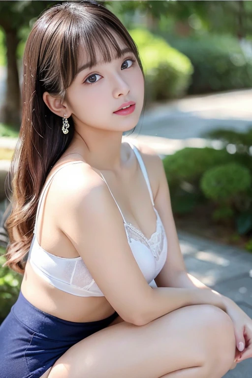  ((((8k))),((Extremely meticulous CG)) ,(wallpaper),16k,((Extremely refined and beautiful)),(((Masterpiece))),(((best qualtiy))),(((Ultra High Resolution))),beautiful light up,Perfect lightning,realistic shaded,((high resolution)),(Smooth and flawless skin:1.5),(Extremely exquisite facial details:1.2),(perfect body:1.2),(ultra-detailed),((A beautiful girl,solo)),(small head:1.2),(pale skin:1.3),(short ponytail:1.2),(earrings:1.2),(small face:1.2),(baby face:1.5),(Exquisite makeup:1.2),(blush:1.3),((slim,thin)),(happy:1.2),(necklace:1.2),(bare shoulders:1.3),(shoulder off:1.3),(strapless white bra:1.5),(small breasts:1.2),(day scene:1.5),(beside the lake:1.3),(outdoor:1.3),(Chinese architecture:1.2),((Stone arch bridge,pavilion,boats,distant tower)),(white flowers are in full bloom:1.2),(detailed background:1.4),(early spring:1.3),(standing:1.3), (from front:1.2),