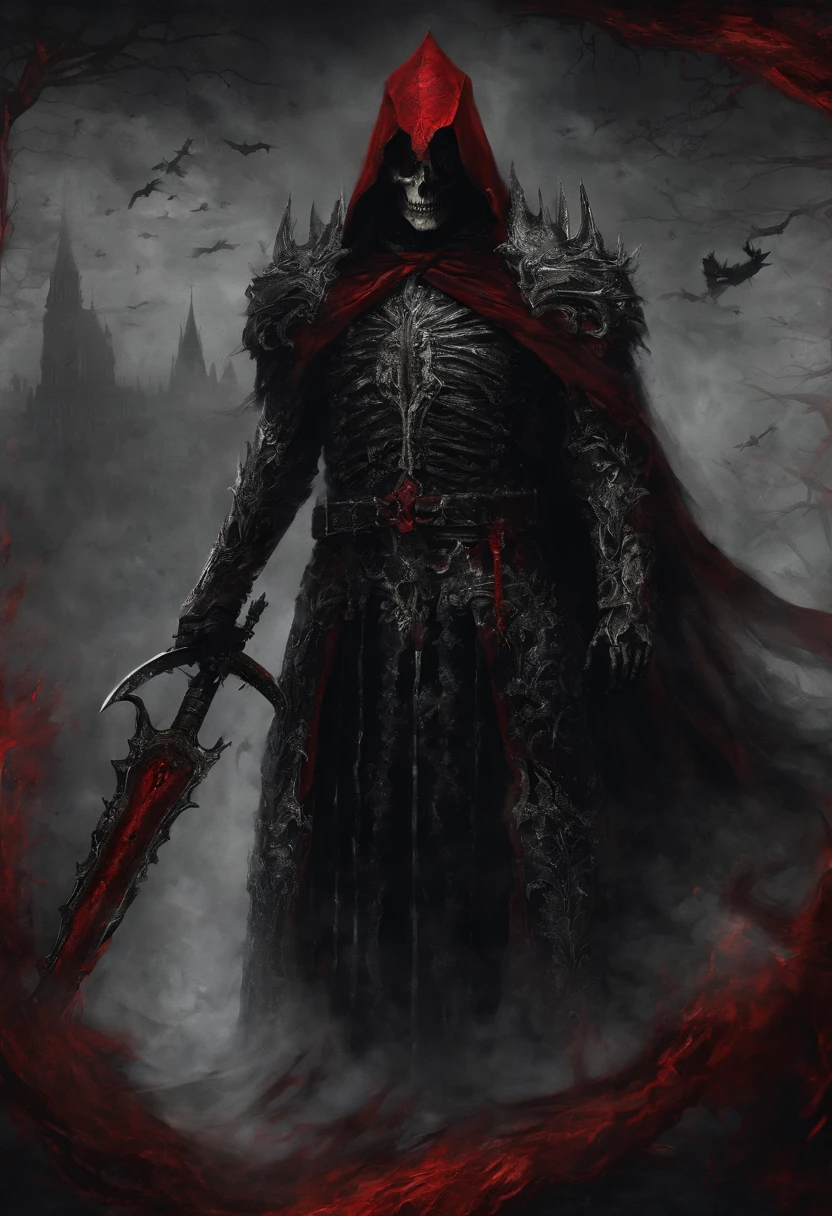 Dark army with red sword，Crown，Red Cape，