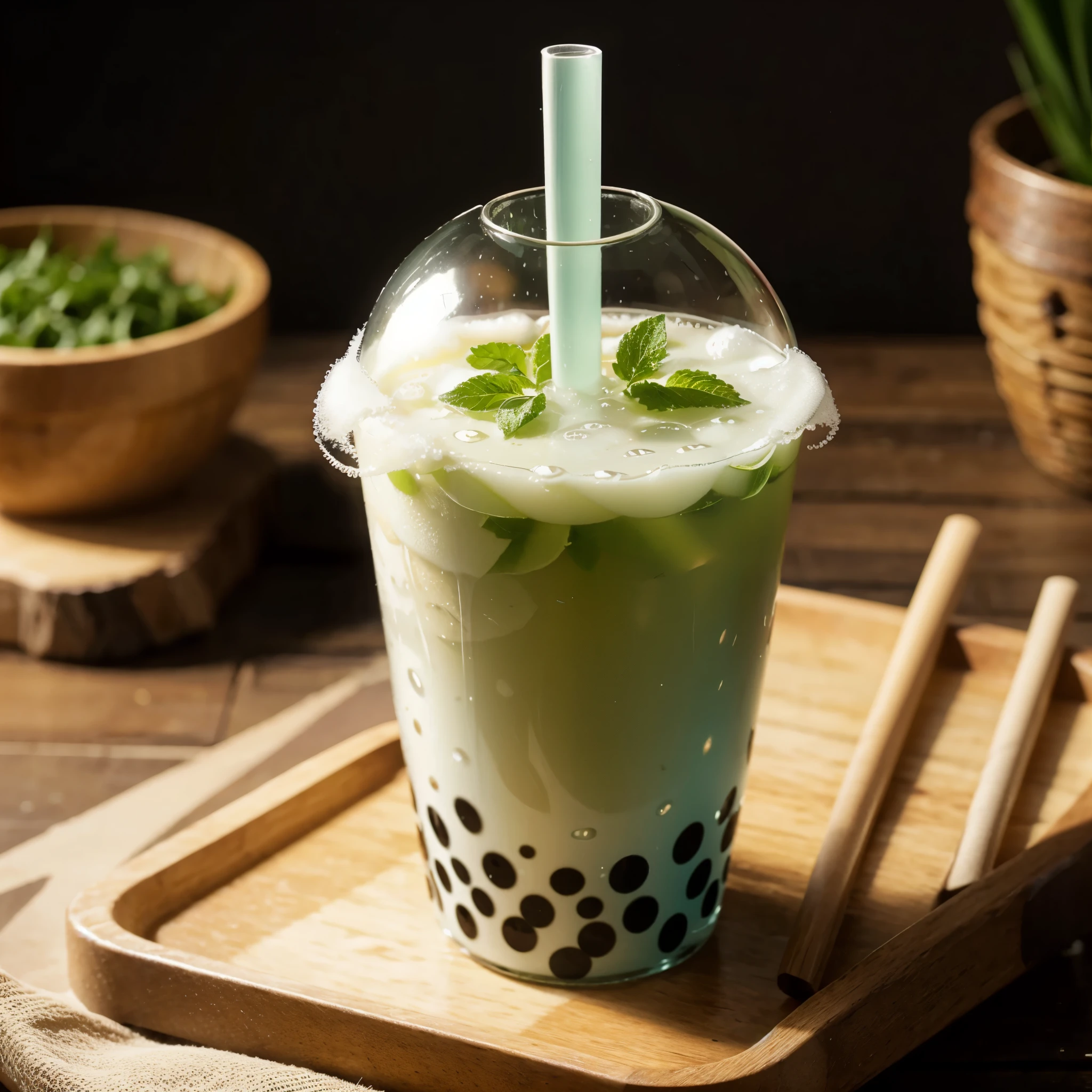 remove the bubbles on top of the drink