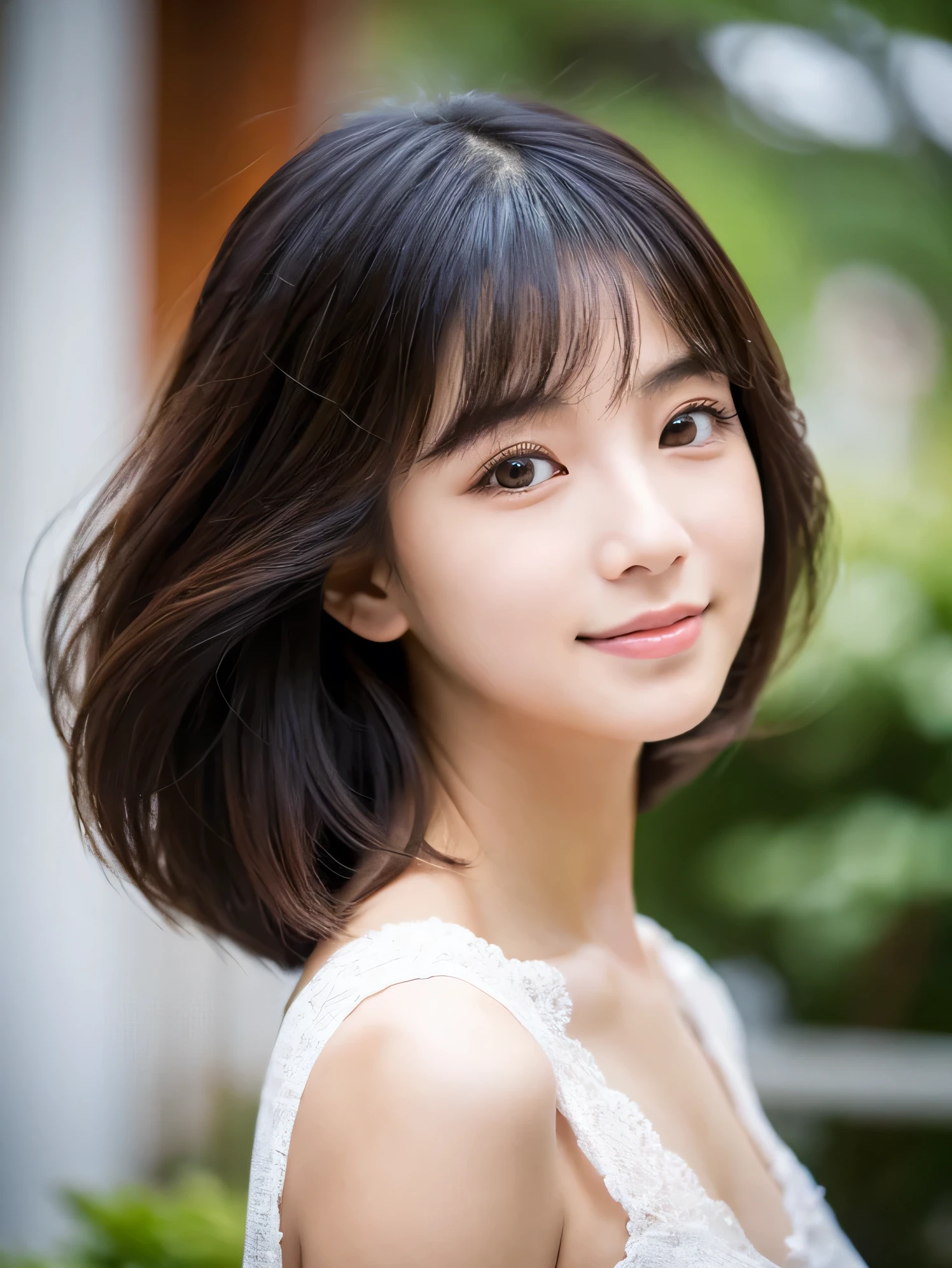 A beautiful Taiwanese girl，Half Body，