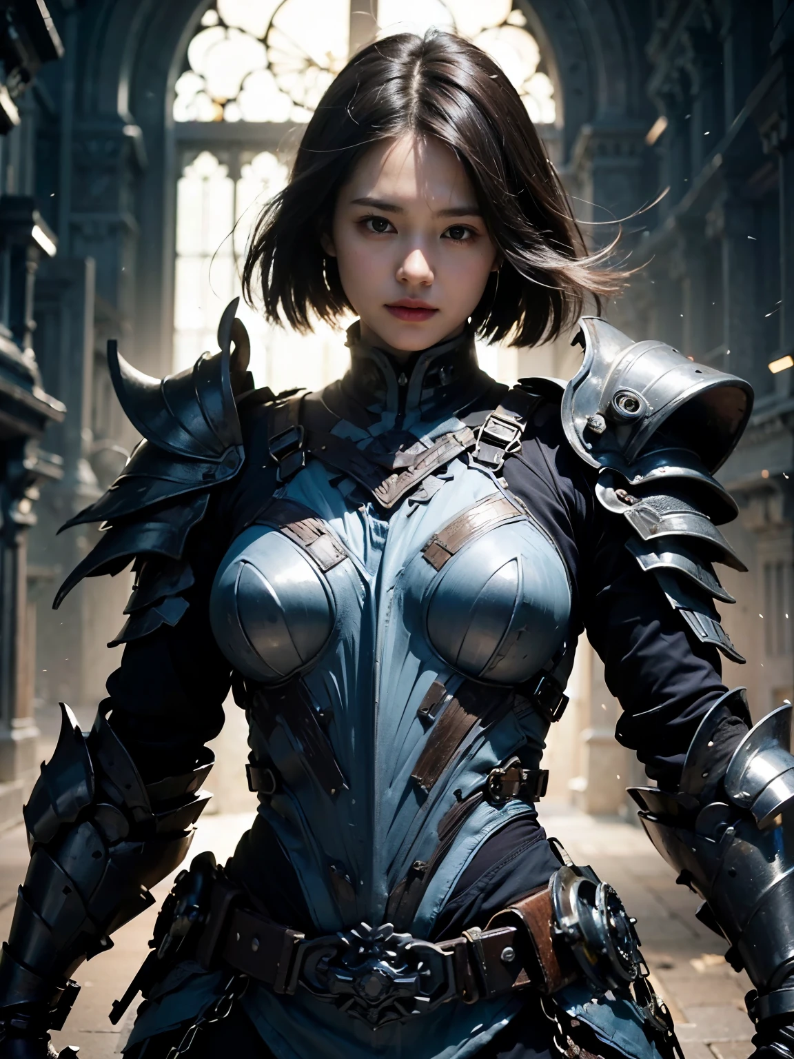 (masterpiece, best quality:1.2), (8k uhd, 16k, 32k, ultra high res), (photorealistic:1.37), (RAW photo), ultimate-realistic, ultimate-realistic details, ultimate-realistic texture, ultimate-intricate details, ultimate-realistic lighting, ultimate-realistic shadow, 1 japanese girl, ultimate-cute face, ultimate-RAW skin, ultimate-realistic eyes, (mechanical:1.4),  (armor), full body, wide shot