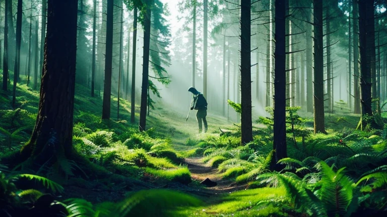 Ink Painting「in the forest」 prompt: in the forestの風景を描く。
