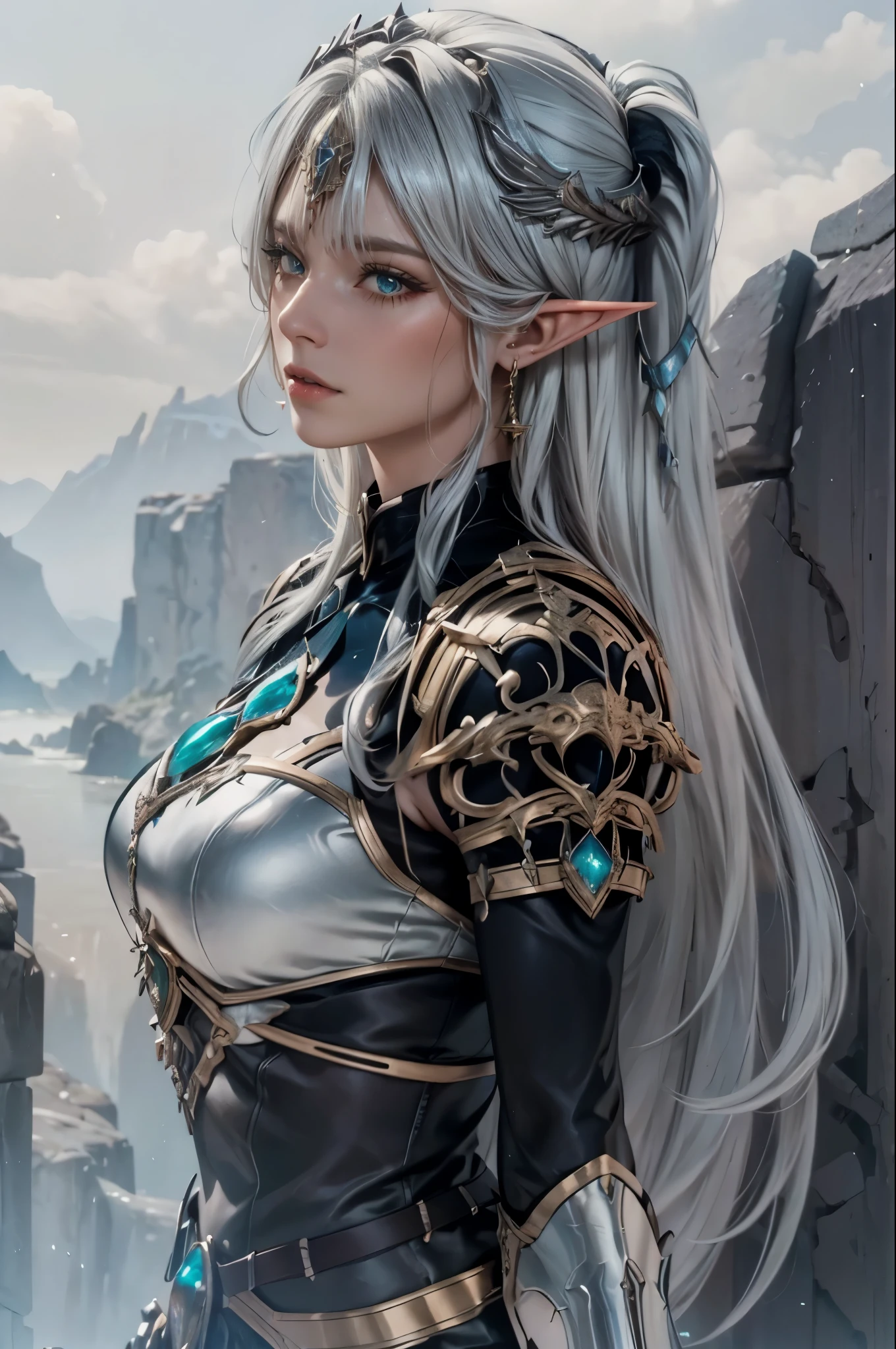 garota musculosa, cabelo preto, Asgard,Valkyrie,Senhora Cavaleiro,anatomia correta,epic fantasy digital art,obra-prima,8k,high definition resolution,Desenho detalhado,alta qulidade,, Epic composition,