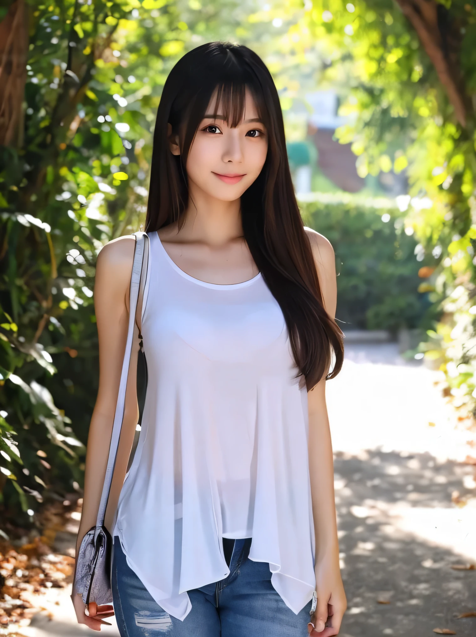 A beautiful Taiwanese girl，Half Body，