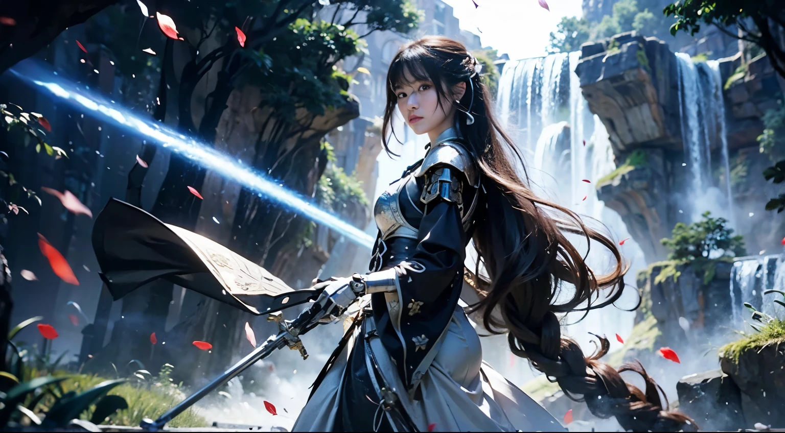 (masterpiece, best quality:1.2), (8k uhd, 16k, 32k, ultra high res), (photorealistic:1.37), (RAW photo), ultimate-realistic, ultimate-realistic details, ultimate-realistic texture, ultimate-intricate details, ultimate-realistic lighting, ultimate-realistic shadow, 1 japanese girl, ultimate-cute face, ultimate-RAW skin, ultimate-realistic eyes, (mechanical:1.4), (armor), full body, wide shot