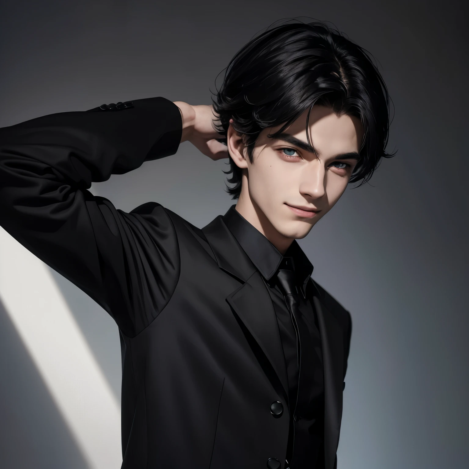 Nome: Dust
Idade: 18 years old Gender: Male
Appearance: Dust is a young man who dresses entirely in black, com um capuz escuro que cobre seu rosto, leaving only a sinister smile visible. His eyes are deep and shine with a mysterious white light, enquanto seu rosto permanece oculto nas sombras.