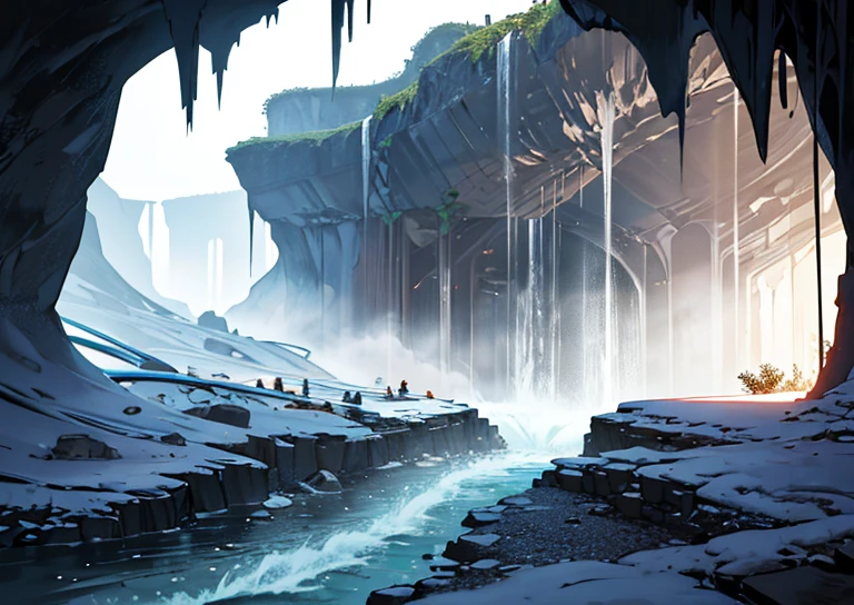 ((raging river, cutting through a fantastic cave)), detailed, epic composition, masterpiece, better quality