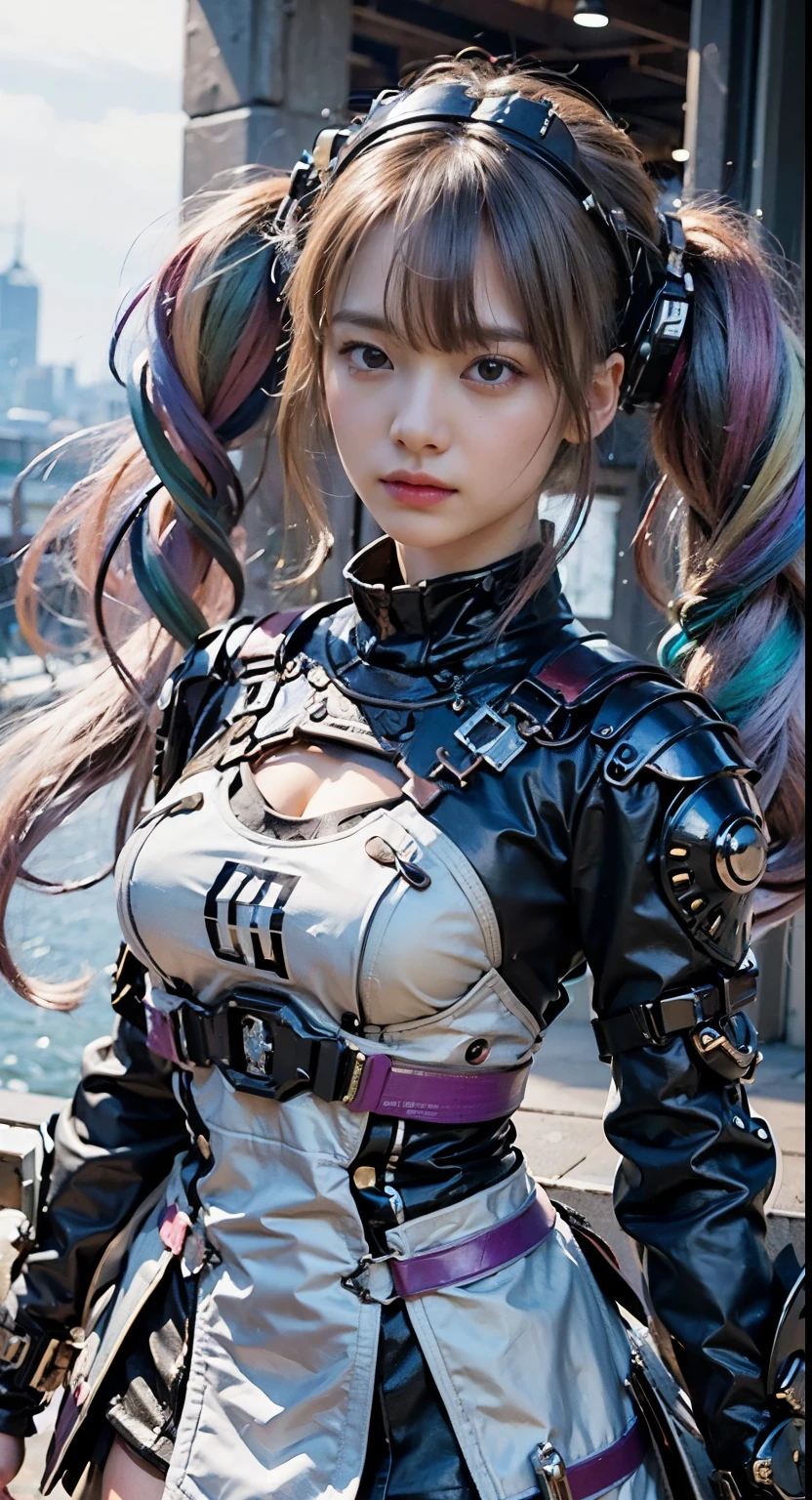 (masterpiece, best quality:1.2), (8k uhd, 16k, 32k, ultra high res), (photorealistic:1.37), (RAW photo), ultimate-realistic, ultimate-realistic details, ultimate-realistic texture, ultimate-intricate details, ultimate-realistic lighting, ultimate-realistic shadow, 1 japanese girl, ultimate-cute face, ultimate-RAW skin, ultimate-realistic eyes, (mechanical:1.4), (armor), full body, wide shot