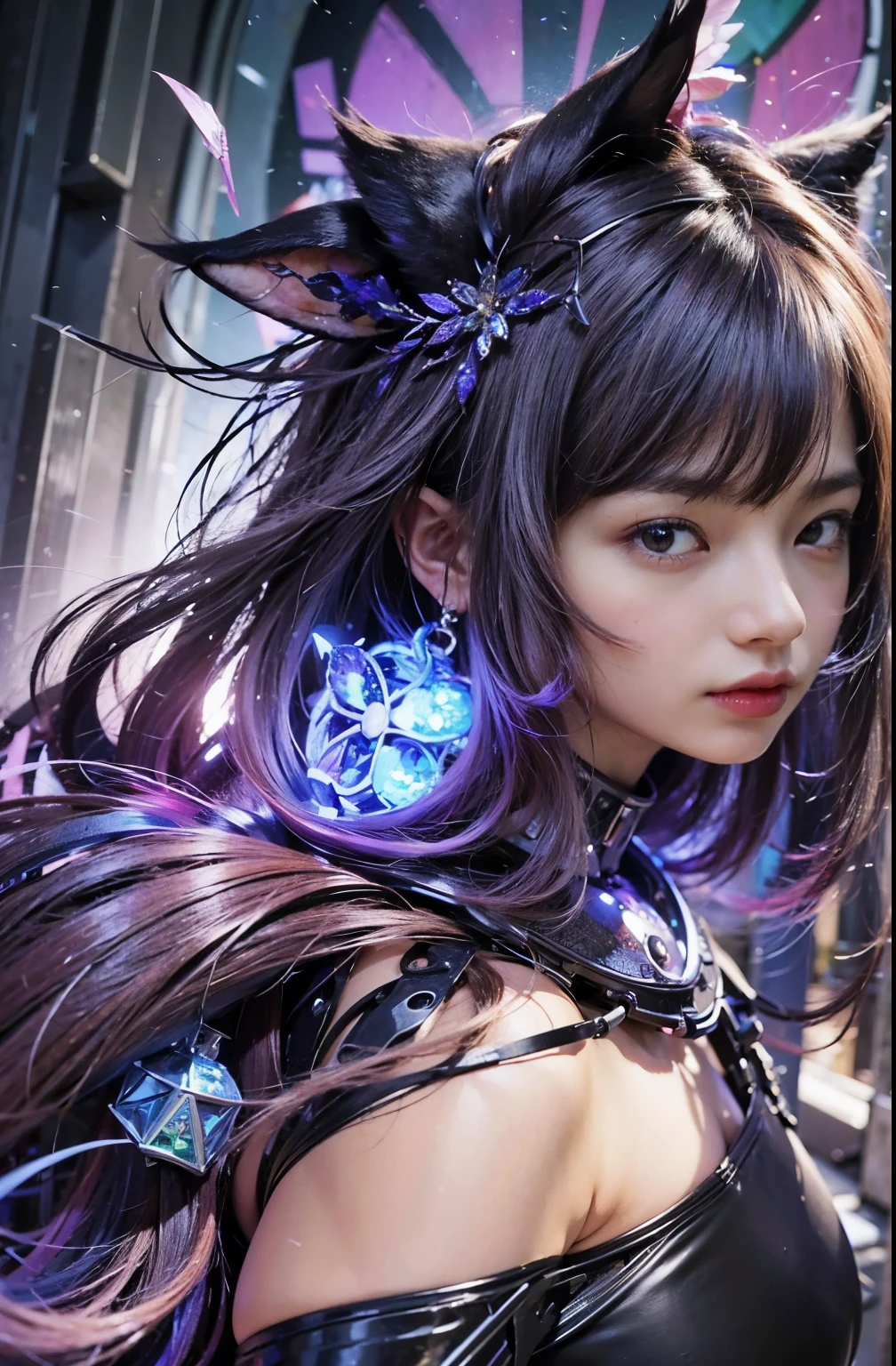 (masterpiece, best quality:1.2), (8k uhd, 16k, 32k, ultra high res), (photorealistic:1.37), (RAW photo), ultimate-realistic, ultimate-realistic details, ultimate-realistic texture, ultimate-intricate details, ultimate-realistic lighting, ultimate-realistic shadow, 1 japanese girl, ultimate-cute face, ultimate-RAW skin, ultimate-realistic eyes, (mechanical:1.4), (armor), full body, wide shot